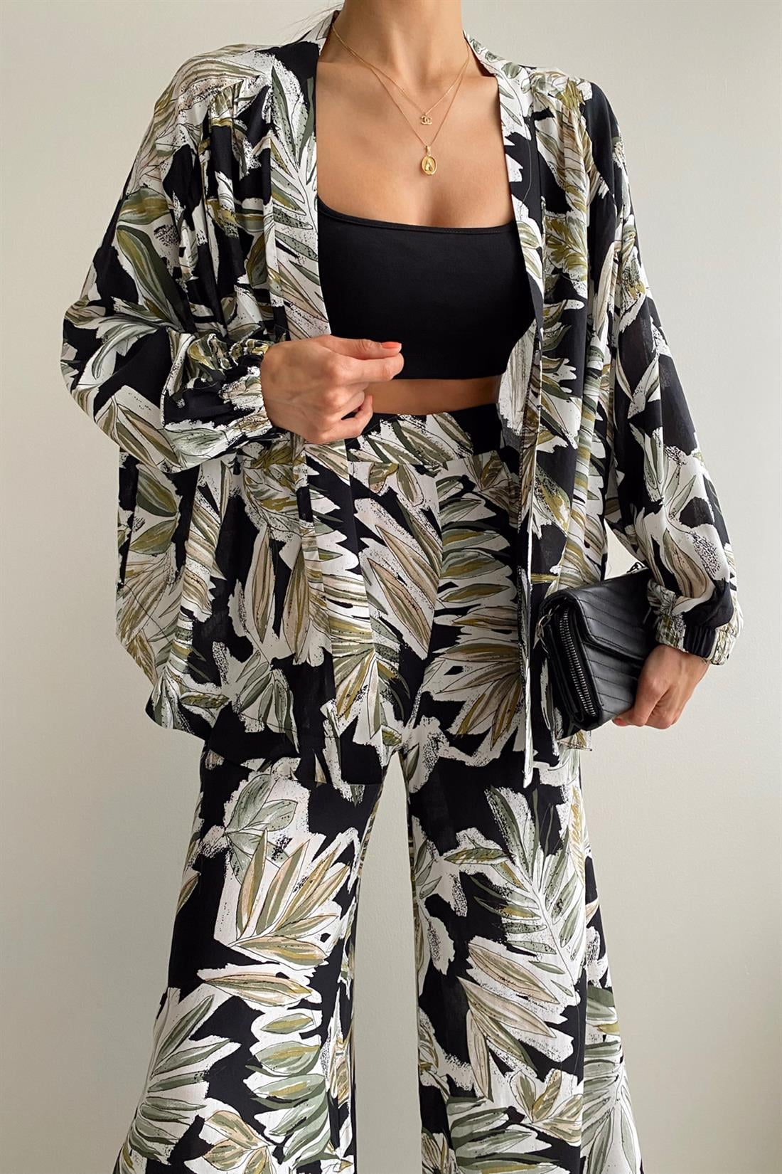 Desenli Ceket SİYAH