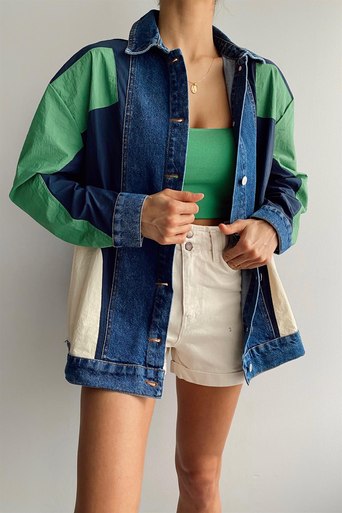 Kot  Garnili Ceket DENİM