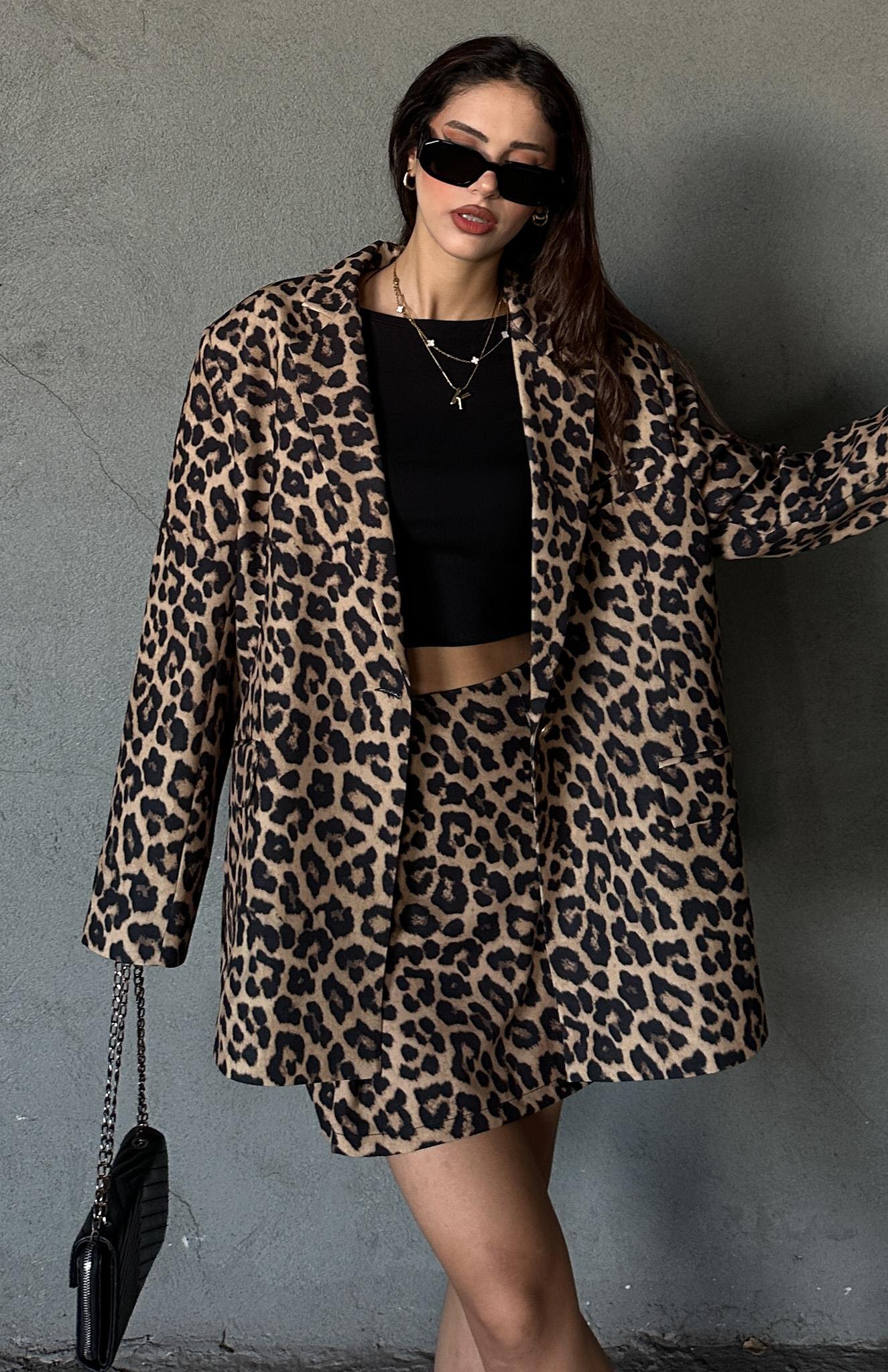 Leopar Desen Oversize Ceket LEOPAR
