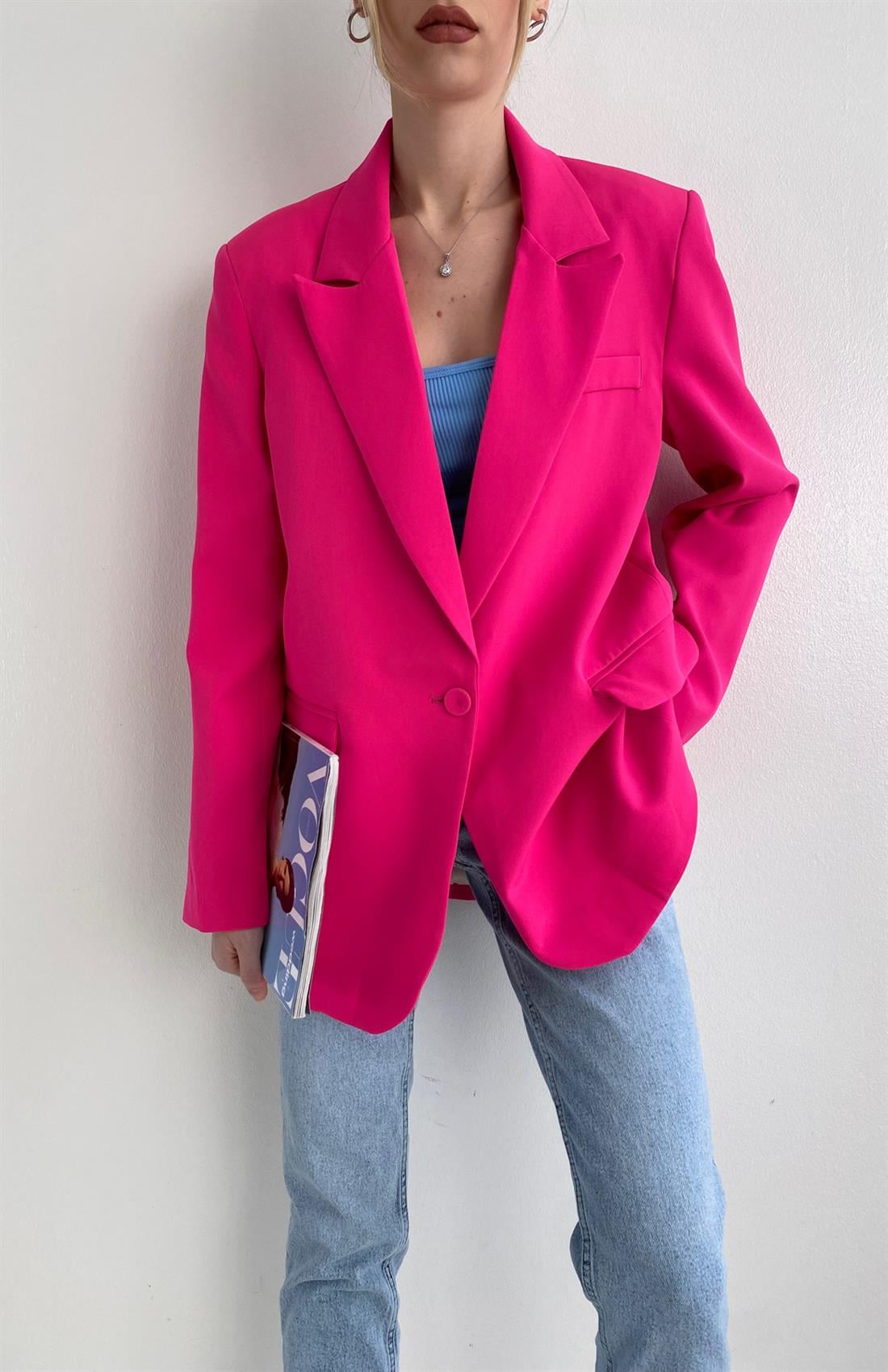 Oversize Blazer Ceket FUŞYA