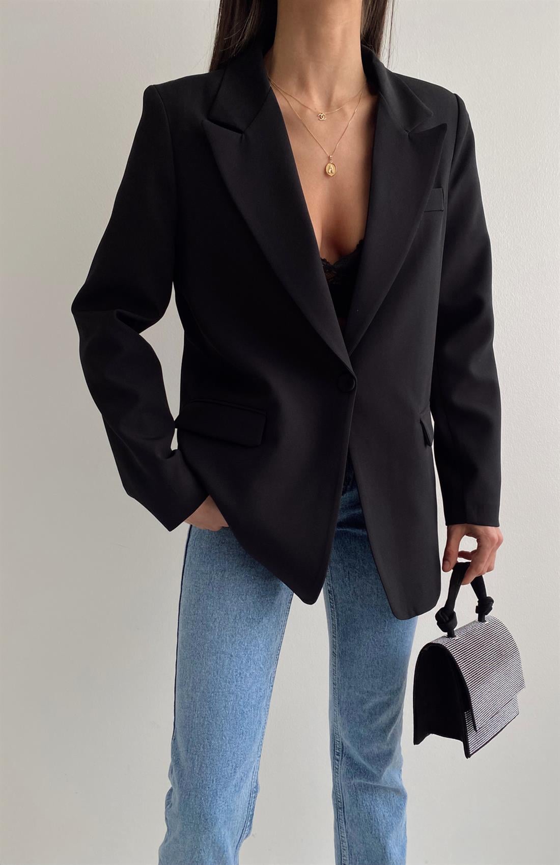 Oversize Blazer Ceket SİYAH