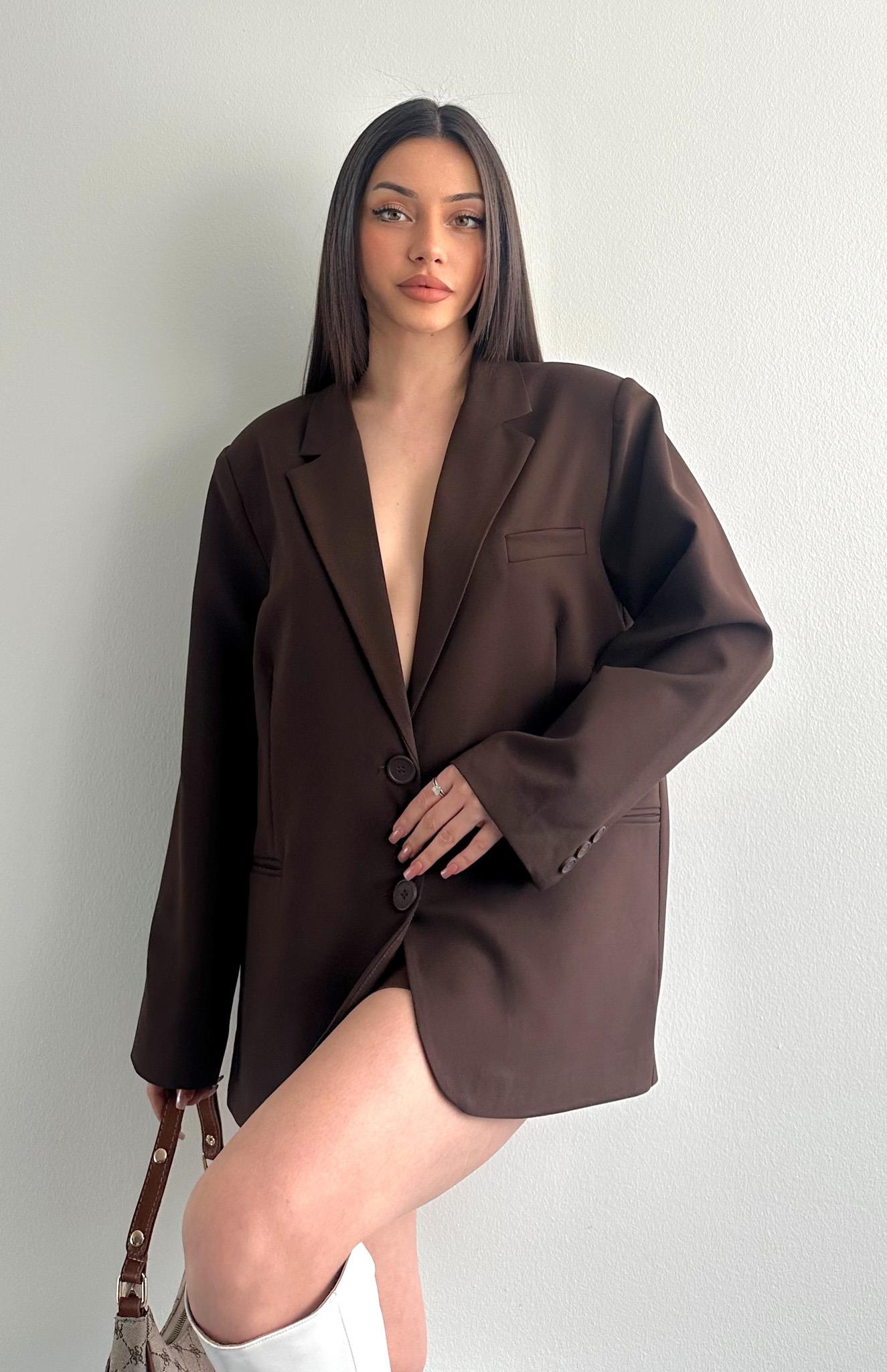 Oversize Ceket KAHVERENGİ