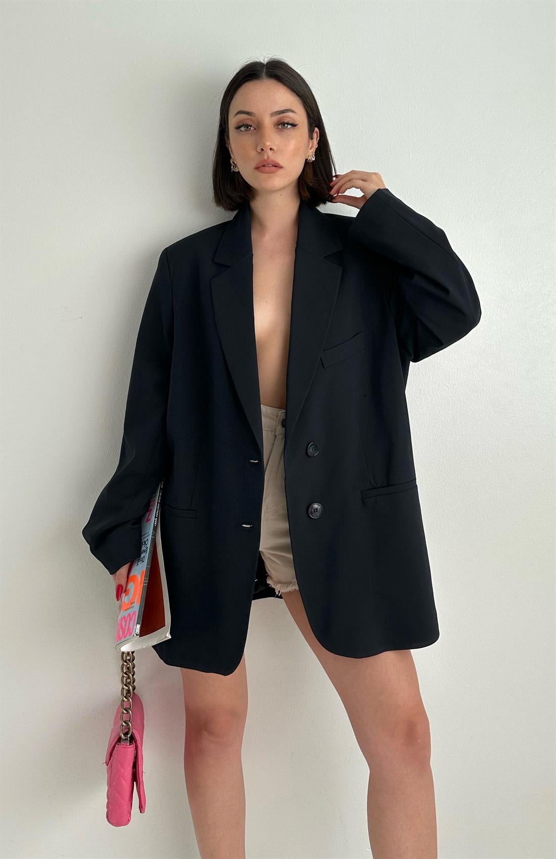 Oversize Ceket LACİVERT