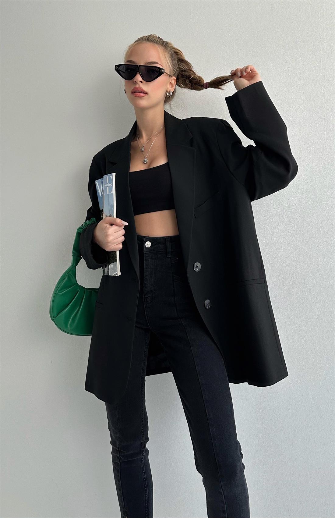 Oversize Ceket SİYAH