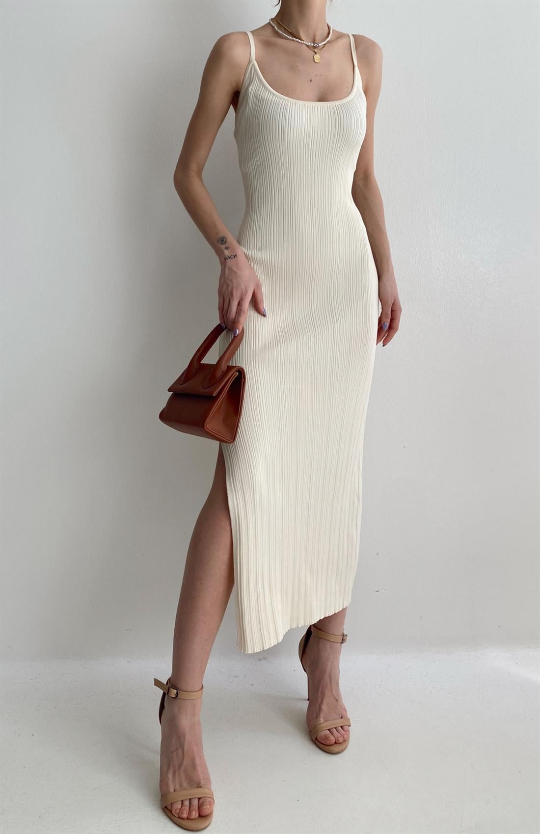 Askılı Elbise NATURAL