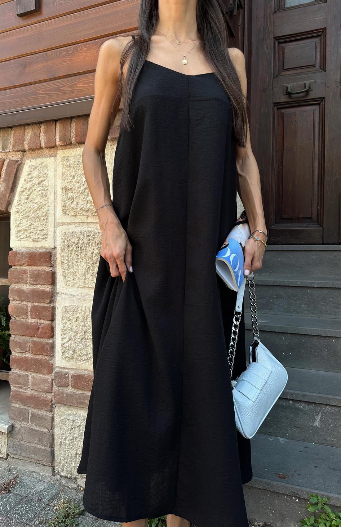 Askılı Elibise SİYAH