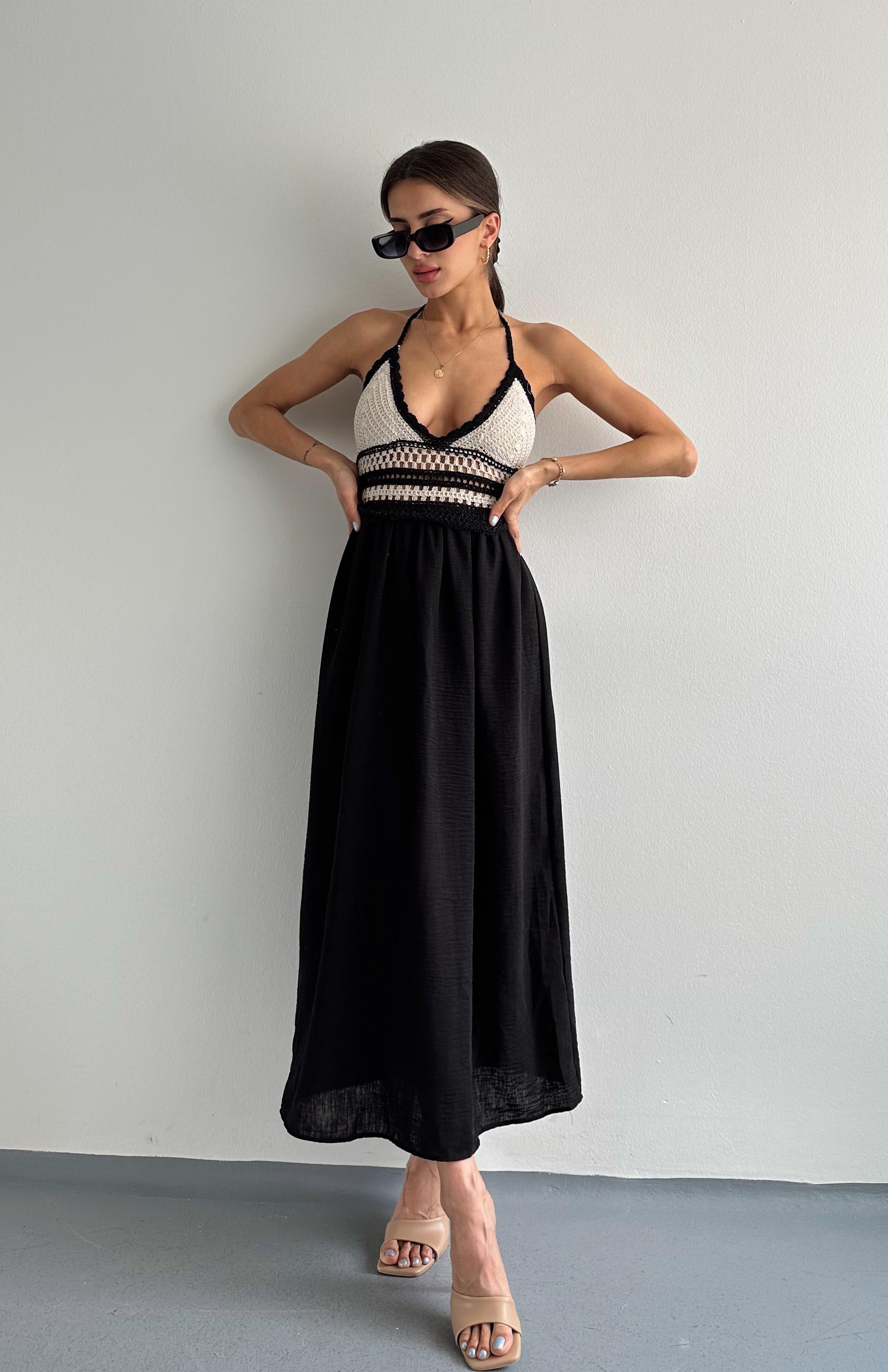 Dantelli Elbise SİYAH