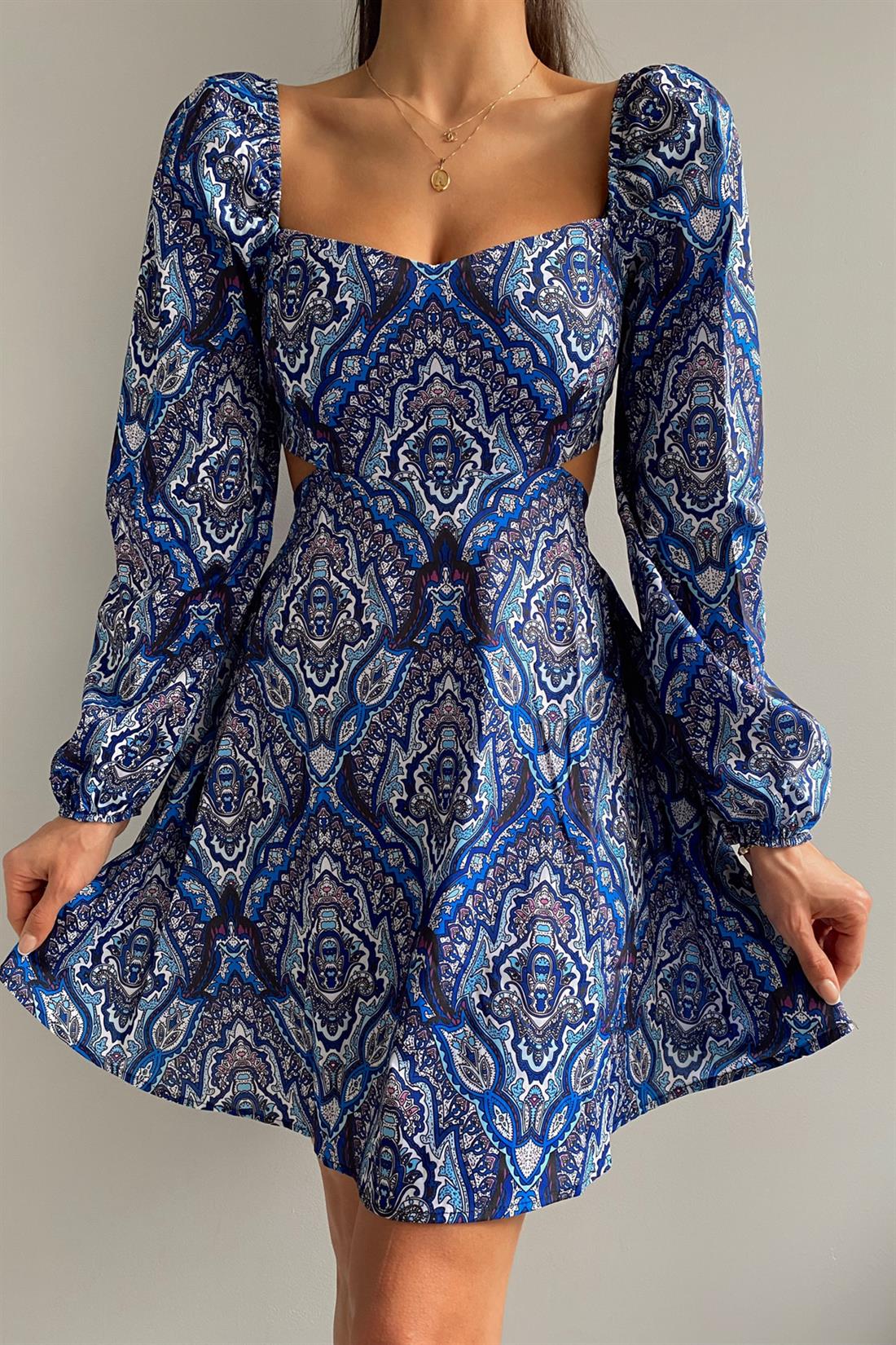 Sırt Dekolteli Elbise LACİVERT