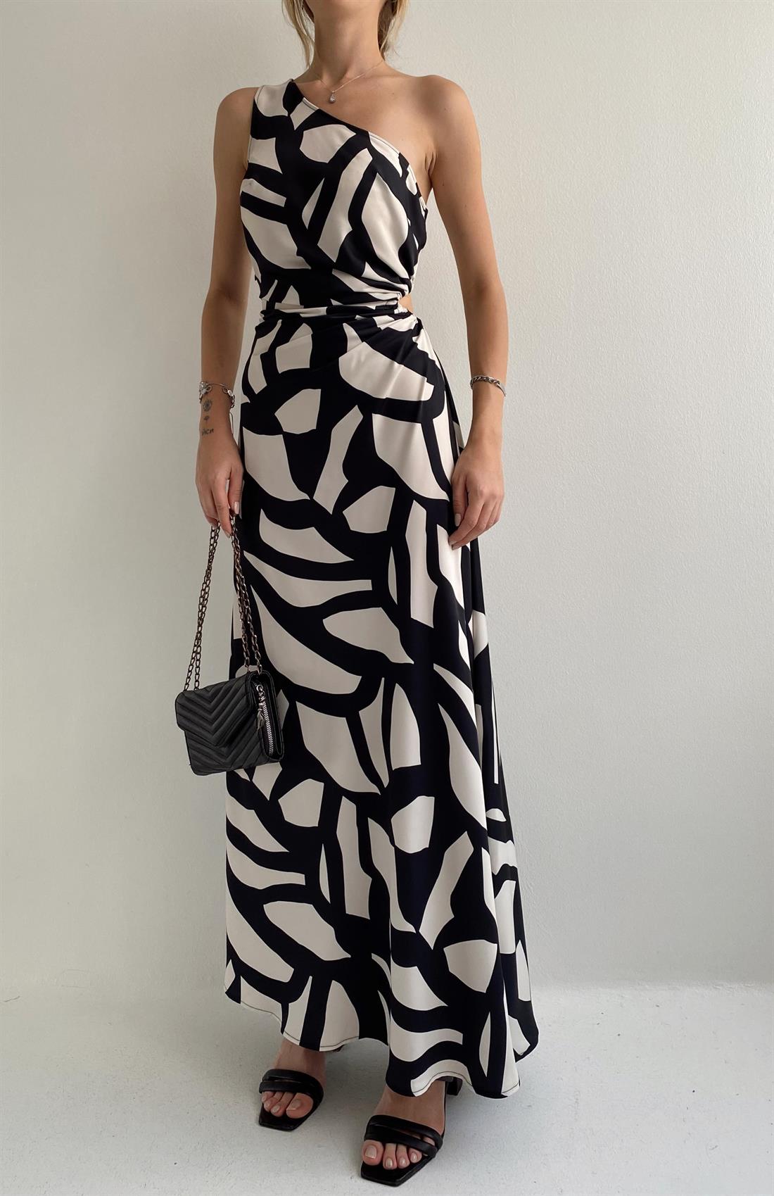 Tek Kol Elbise SİYAH