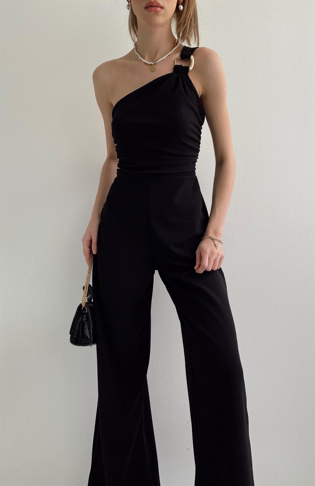 Tek Omuzlu Tulum SİYAH