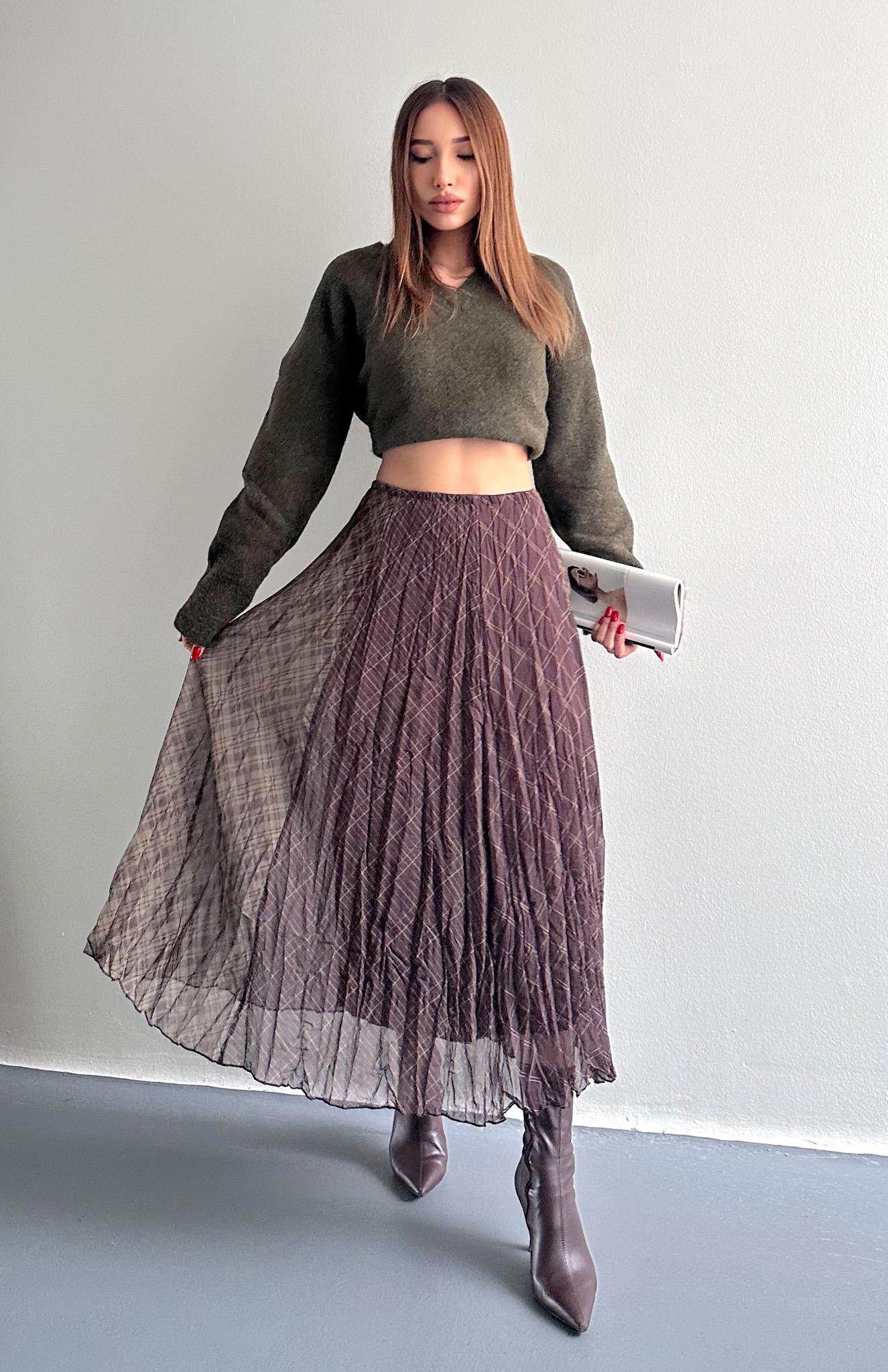 3 Renkli Etek YEŞİL