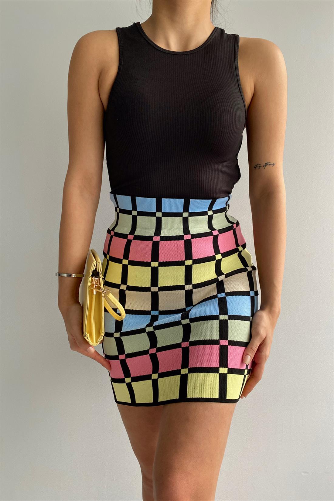 Damalı Etek MULTİ COLOR