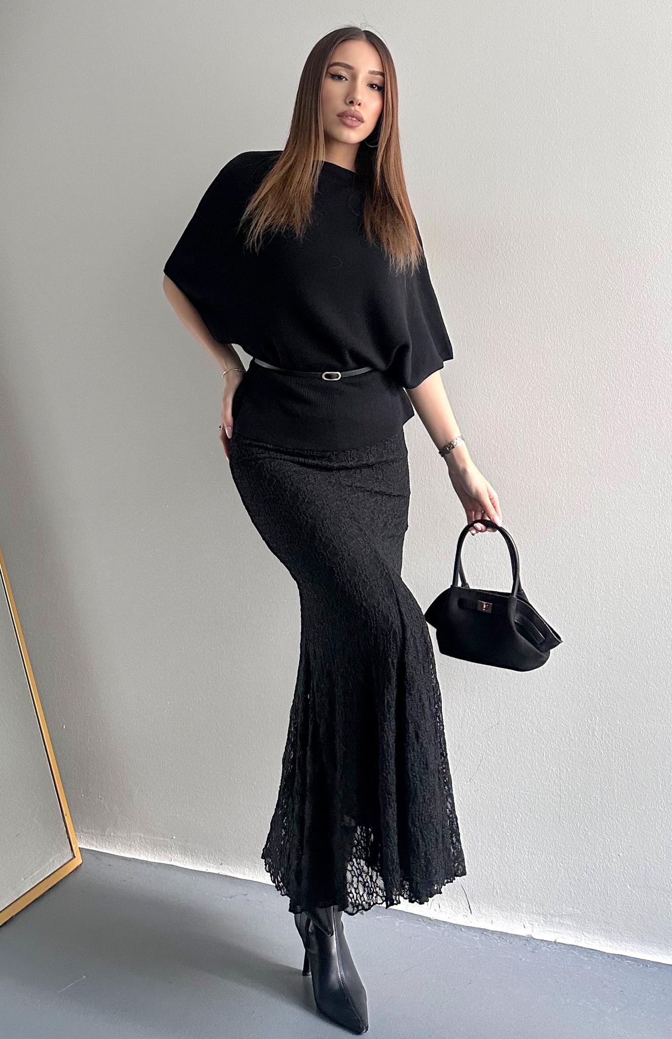 Dantel Balık Etek SİYAH