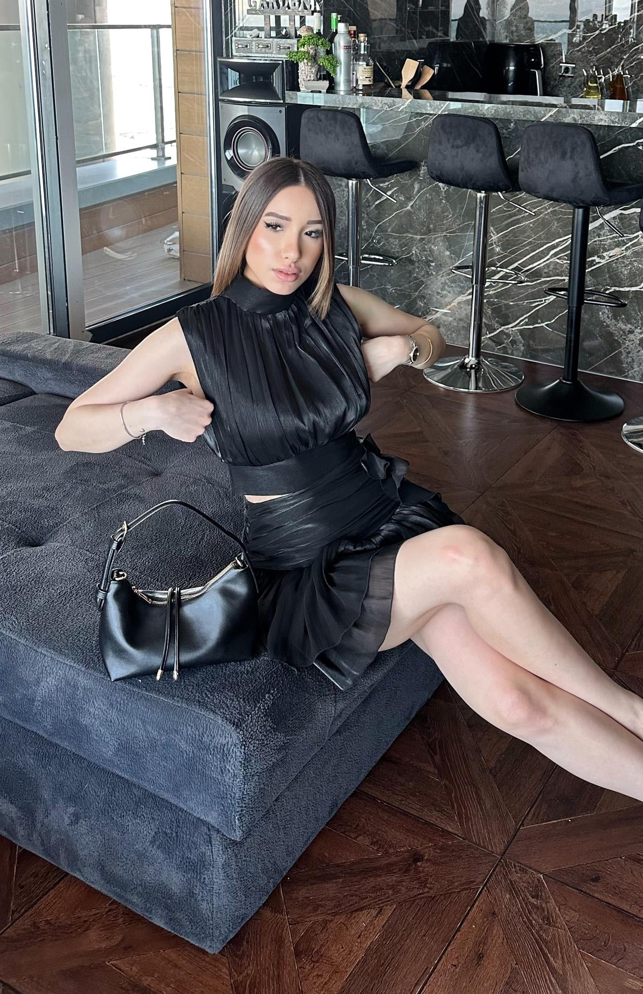 Fırfırlı Mini Etek SİYAH