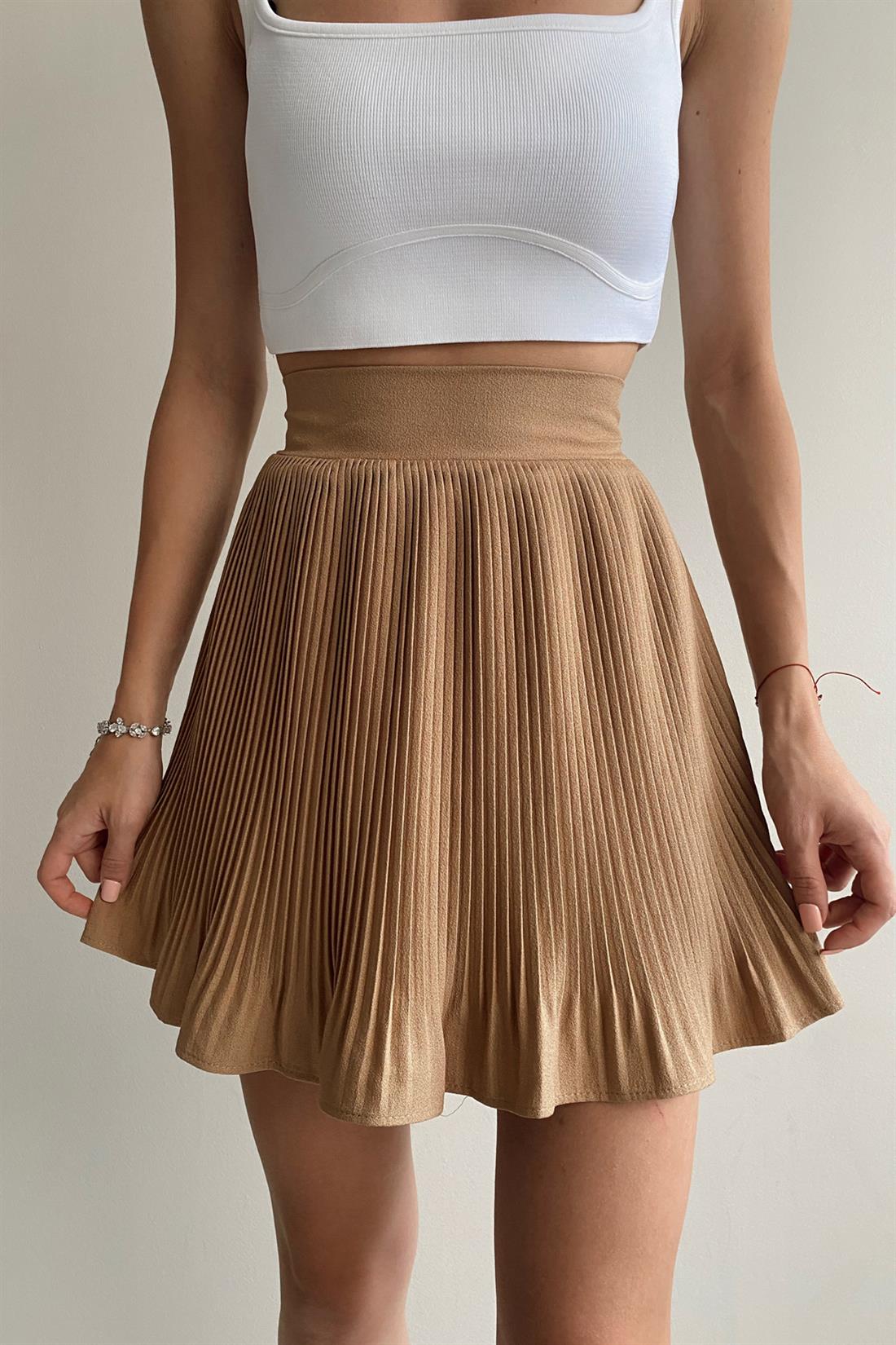 İçi Şortlu Etek CAMEL