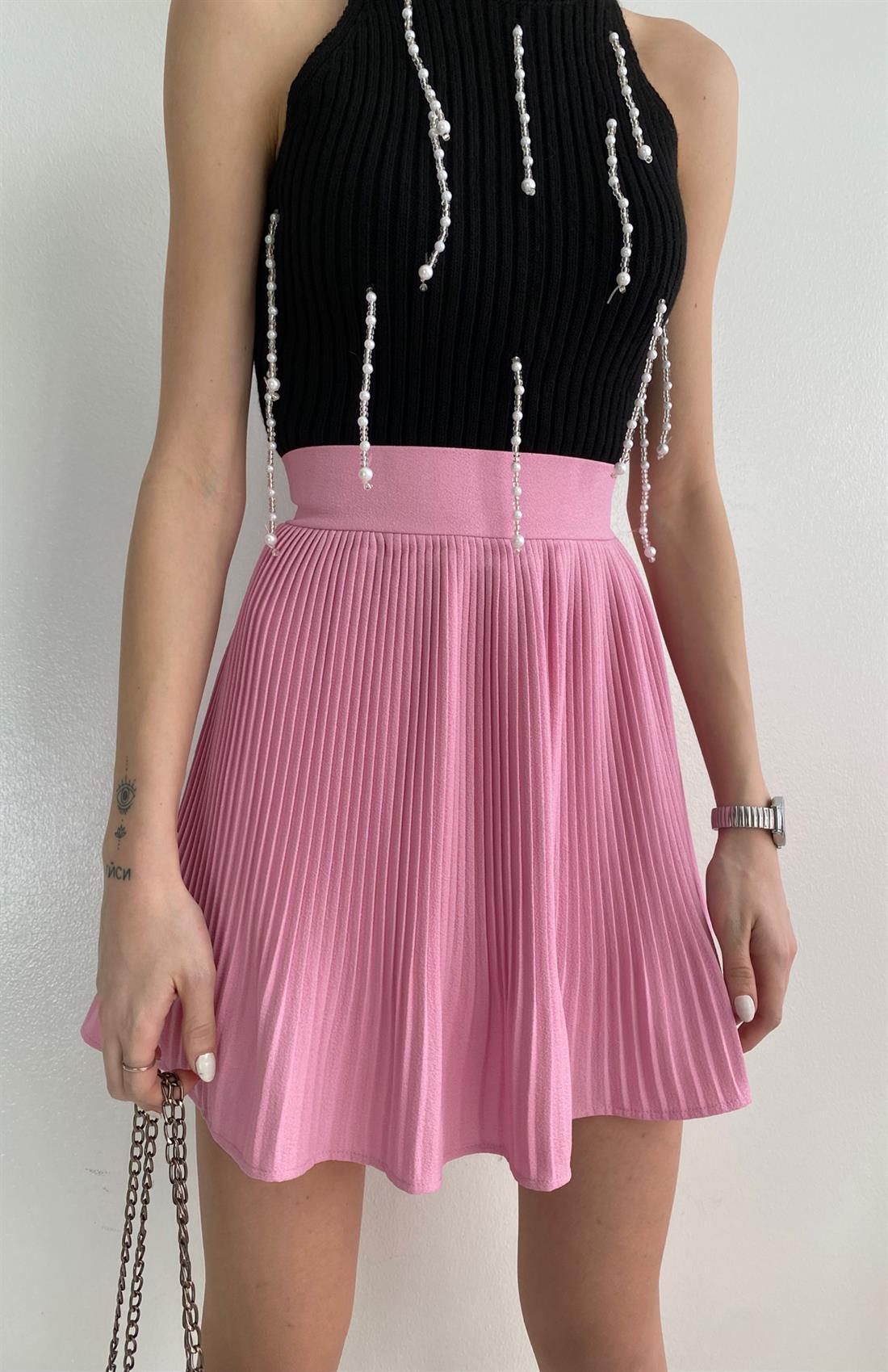 İçi Şortlu Etek PEMBE