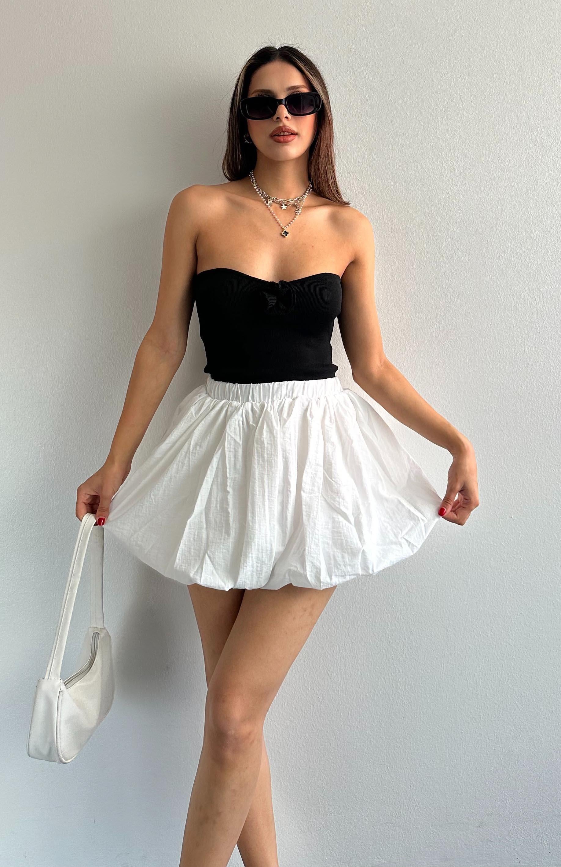 Kısa Balon Etek EKRU