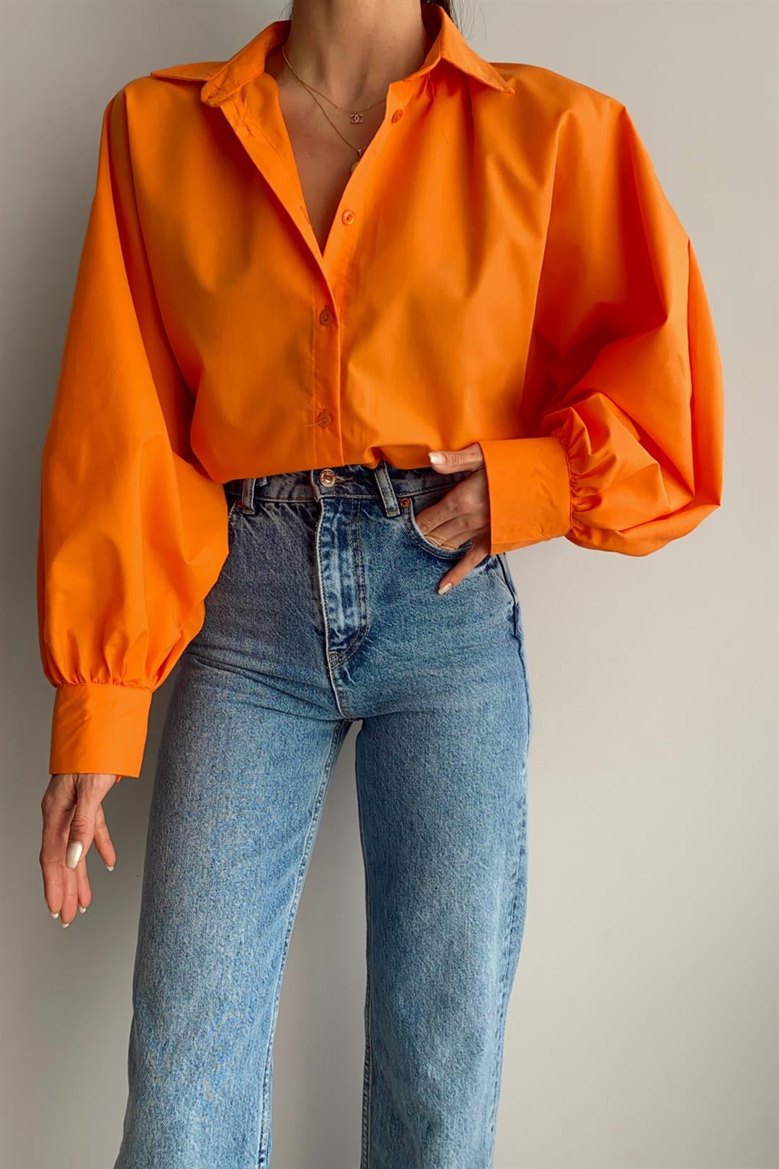 Balon Kol Gömlek TURUNCU