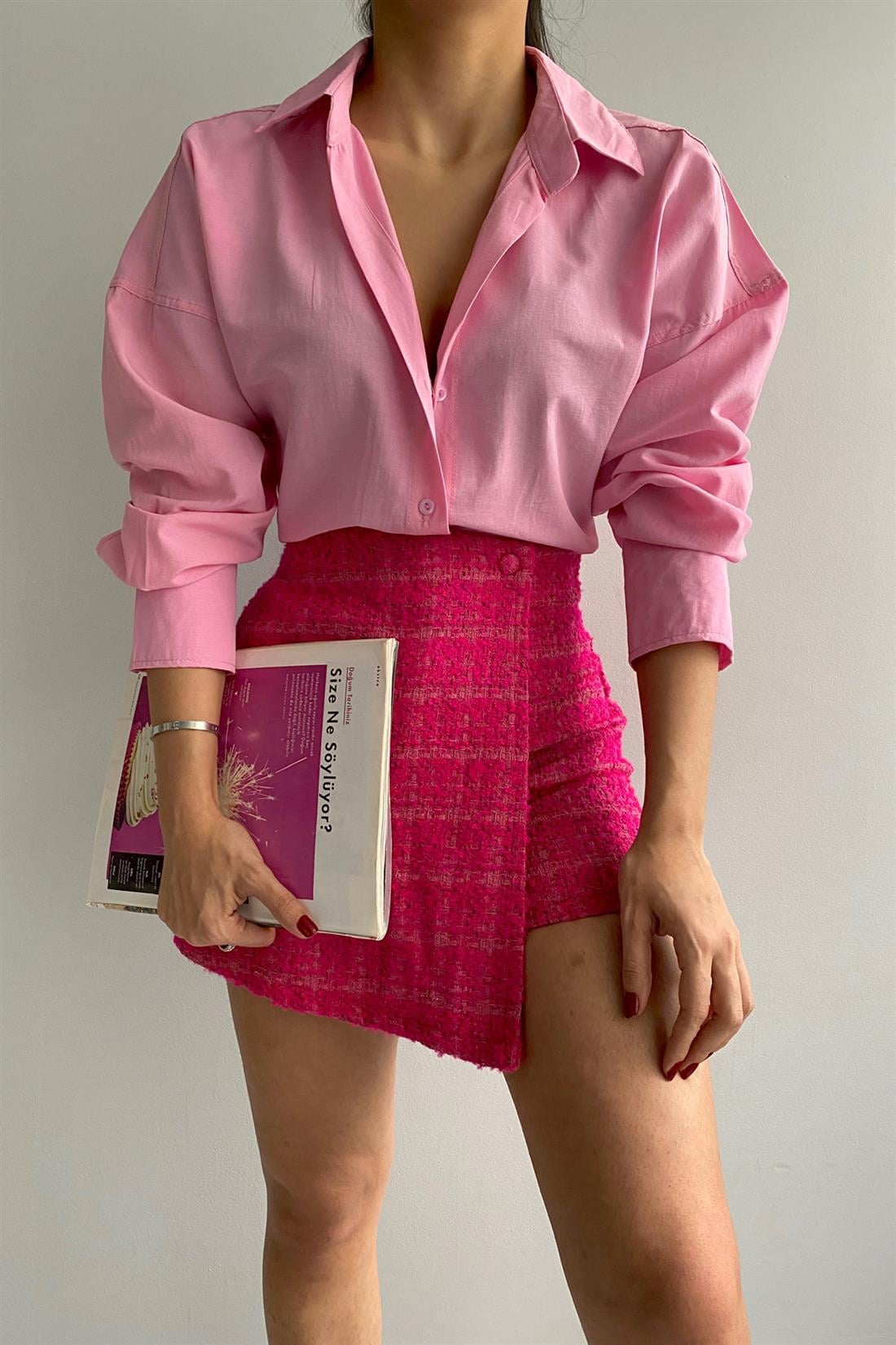 Basic Gömlek ŞEKER PEMBE