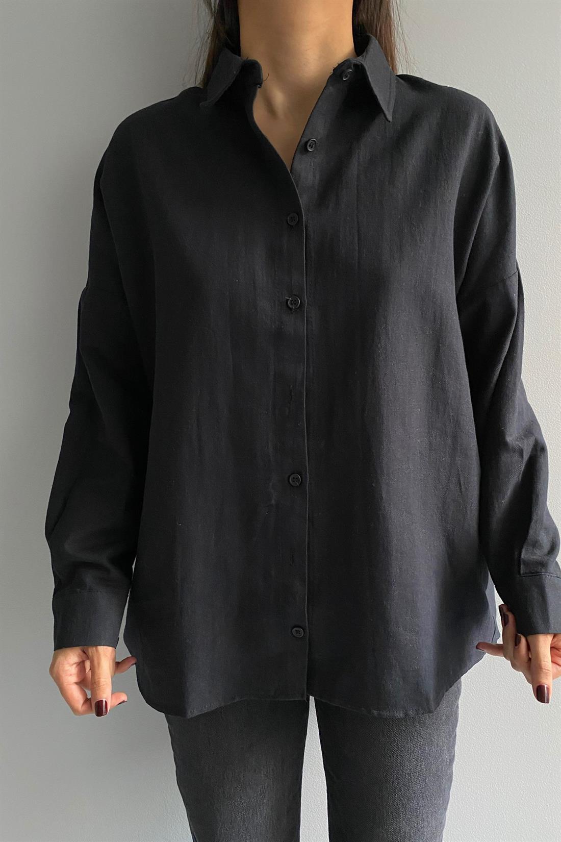 Boyfirend Cepsiz Gömlek SİYAH