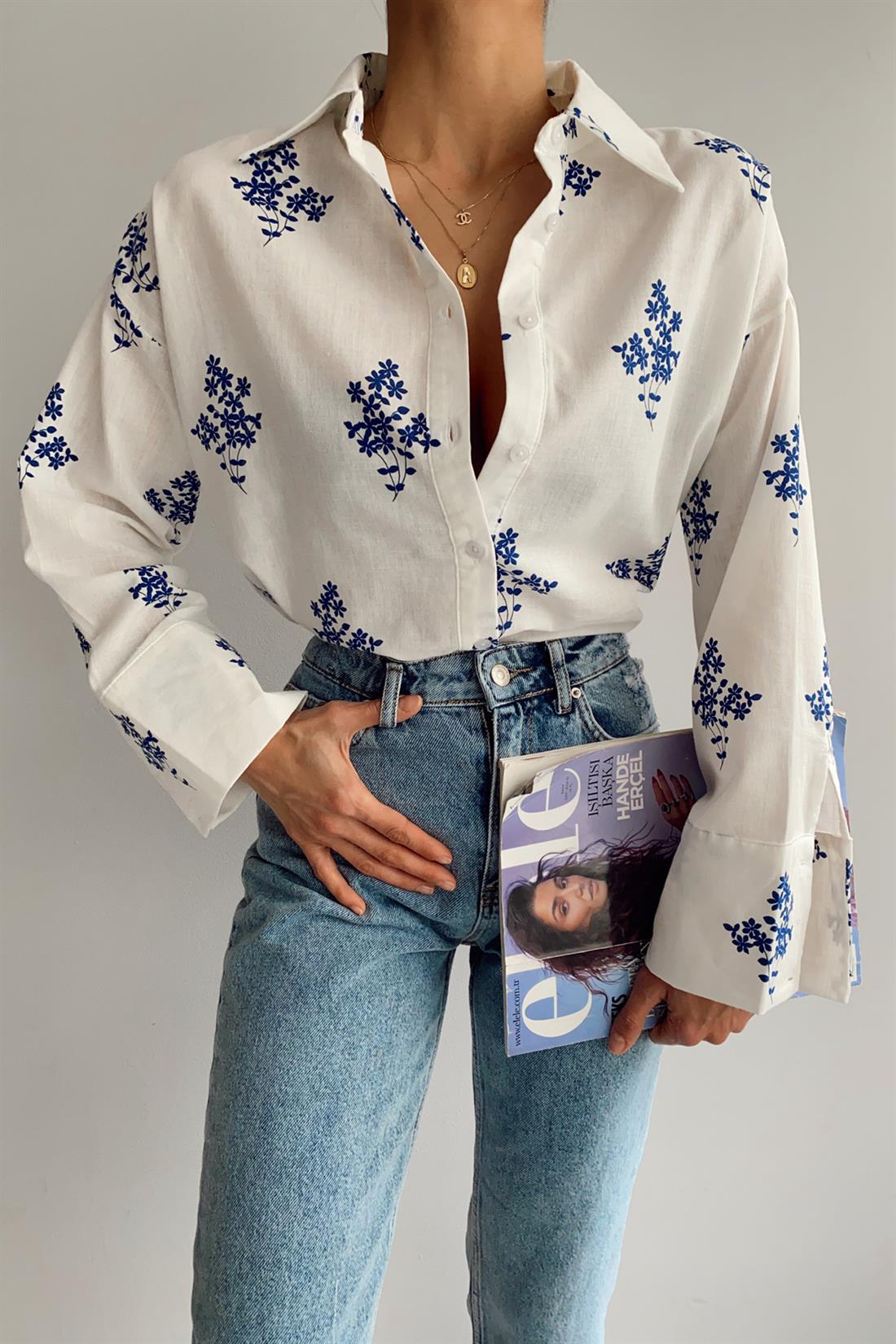 Çiçek Baskılı Gömlek SAKS