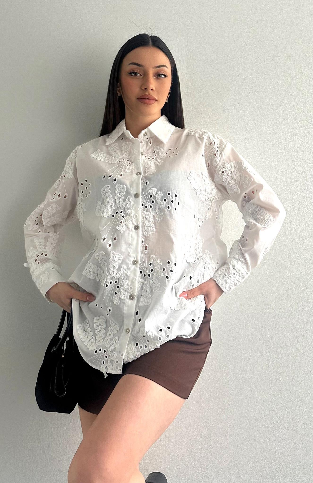 Dantel Gömlek BEYAZ