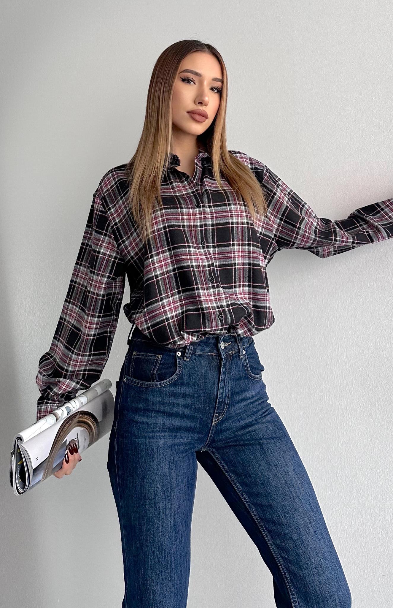 Ekose Gömlek SİYAH