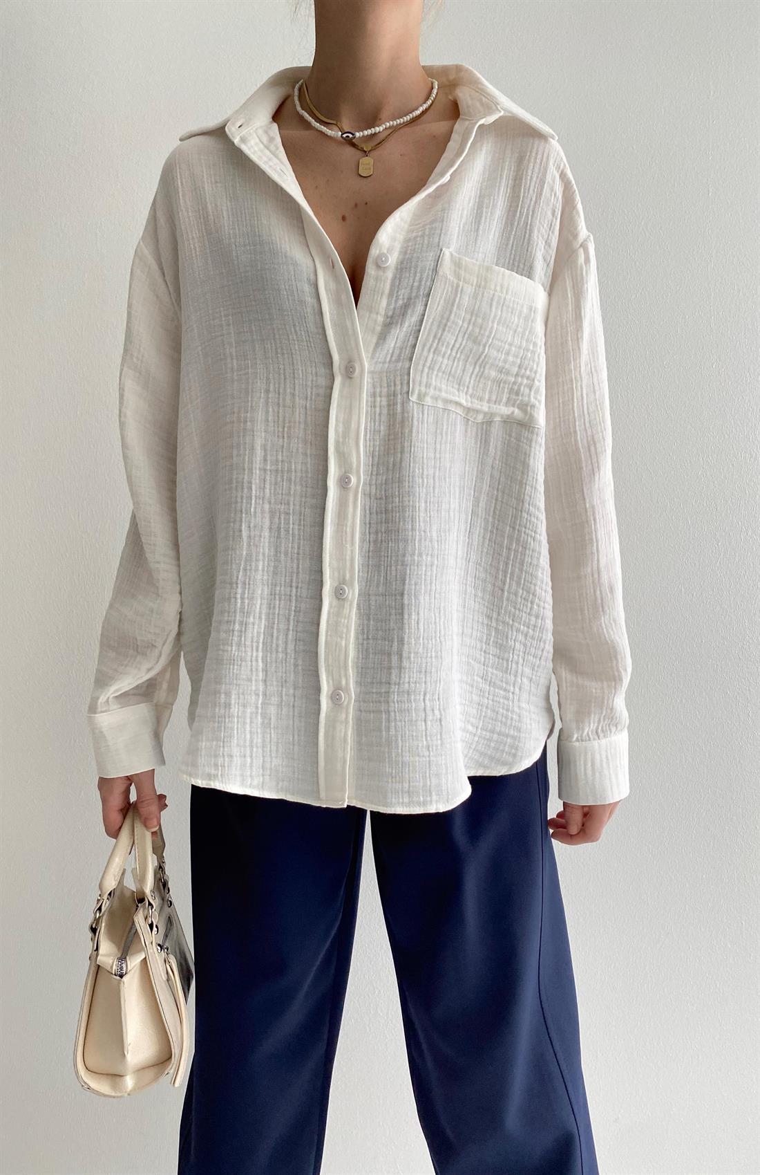 Muslin Salaş Gömlek EKRU