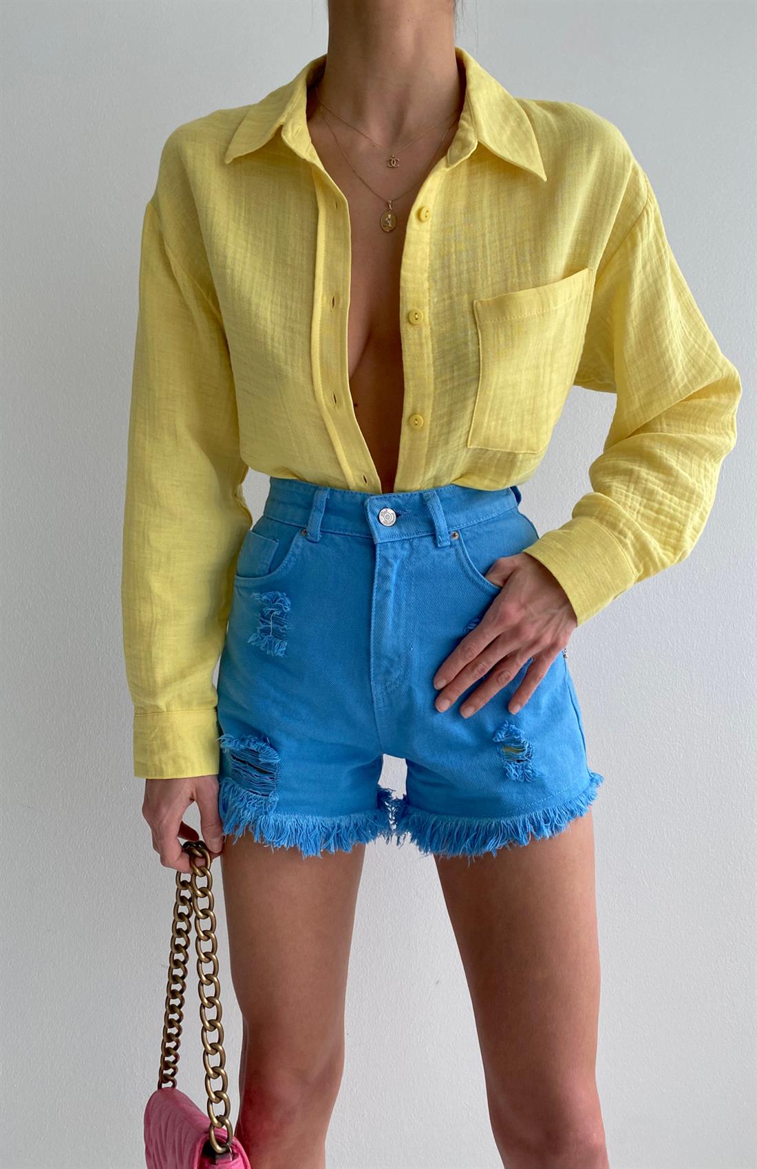 Muslin Salaş Gömlek SARI