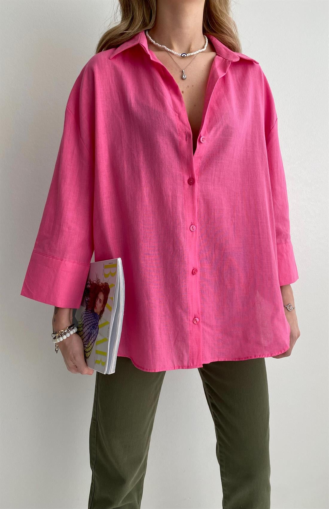 Oversize Gömlek FUŞYA