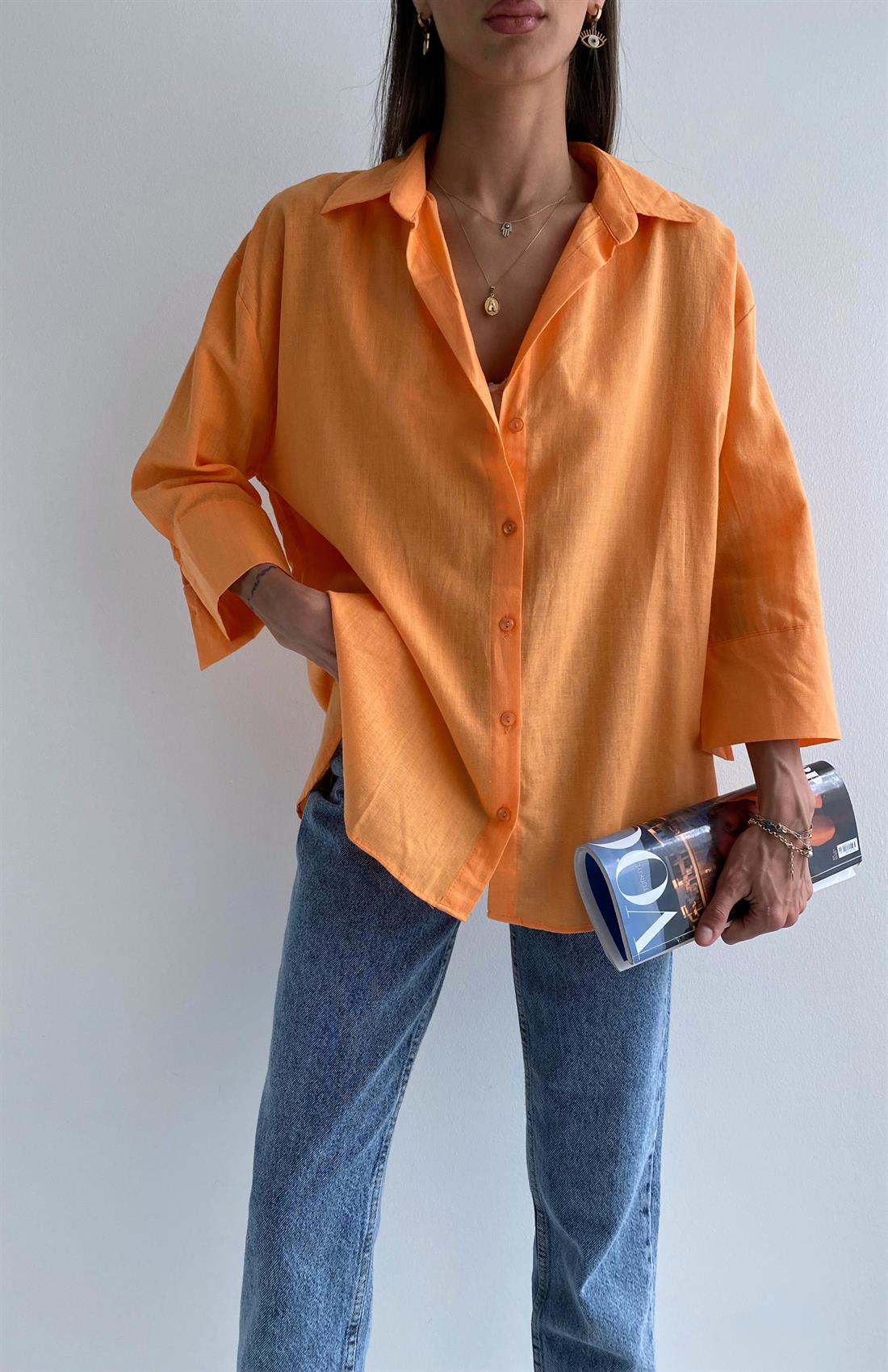 Oversize Gömlek KAVUN