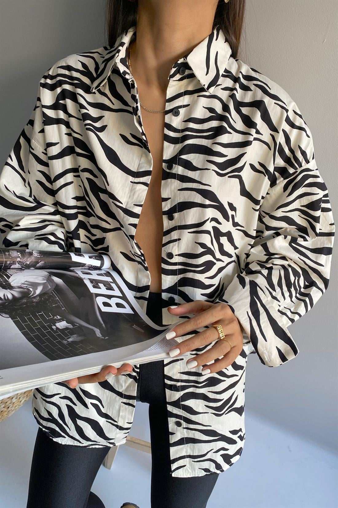 Oversize Zebra Gömlek ZEBRA