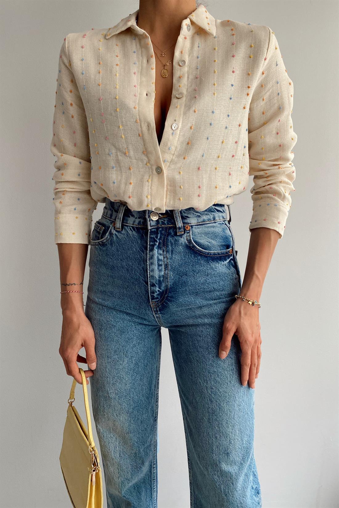 Ponponlu Gömlek SARI