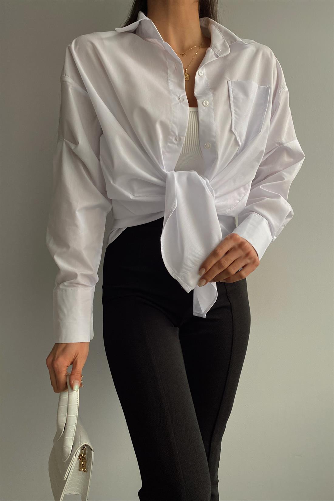 Tek Cepli Gömlek BEYAZ