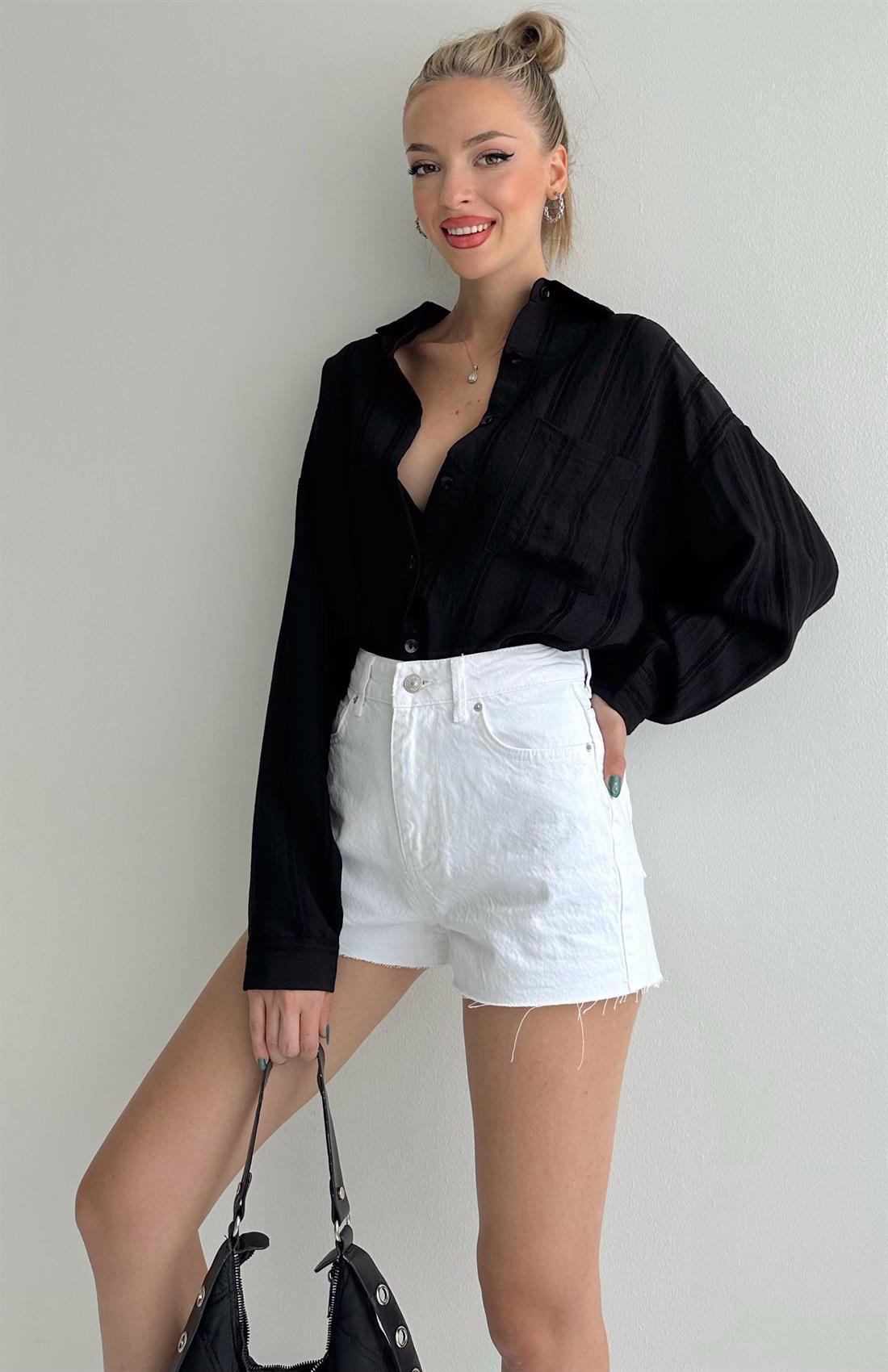 Tek Cepli Gömlek SİYAH