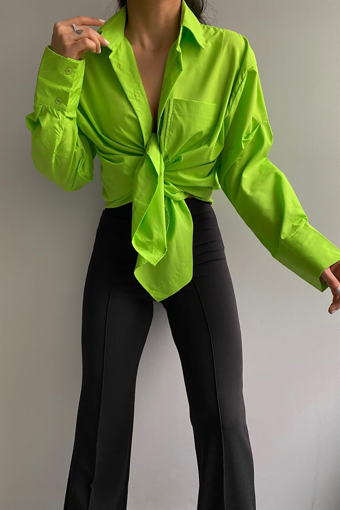 Tek Cepli Gömlek YEŞİL