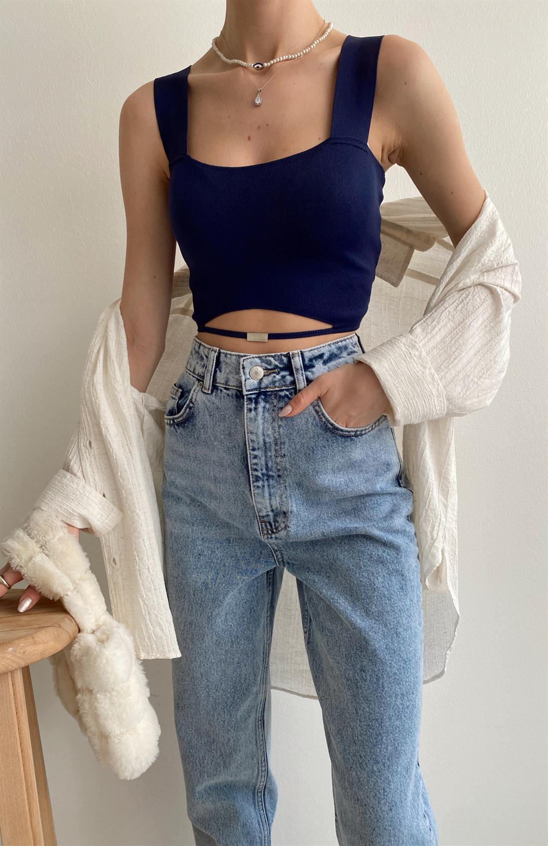 Beli Orta Biyeli Crop SAKS