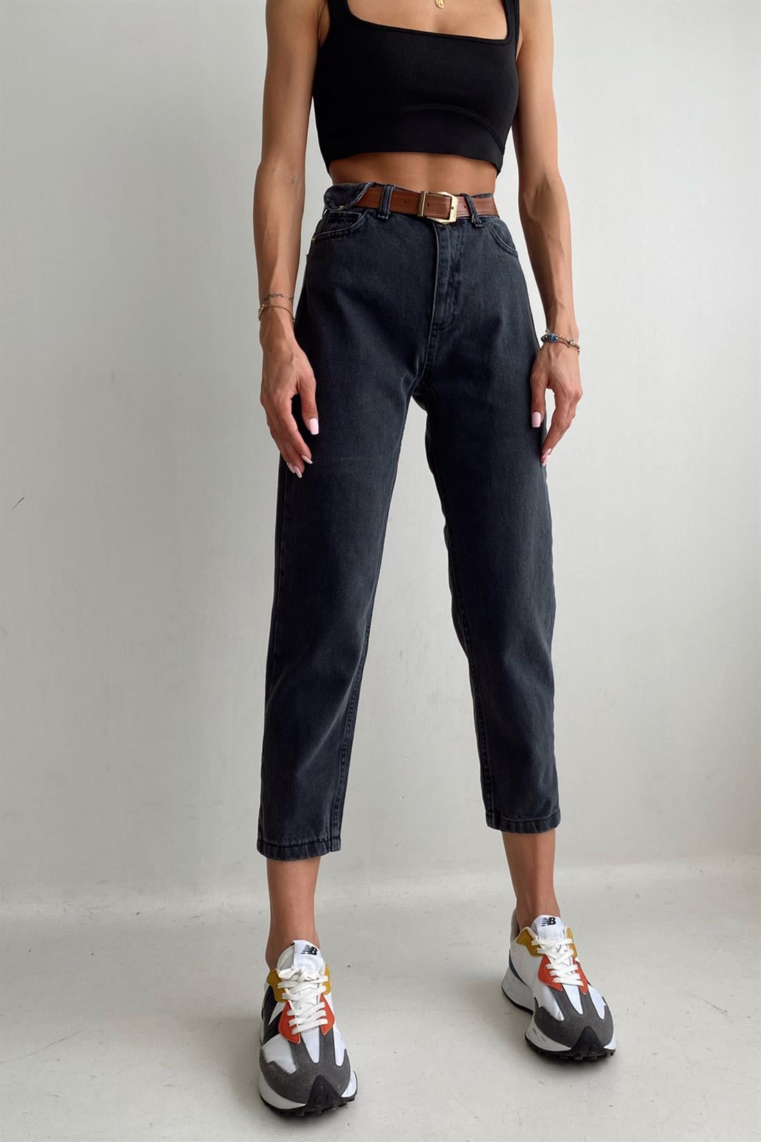Kemerli Kot Pantolon ANTRASİT