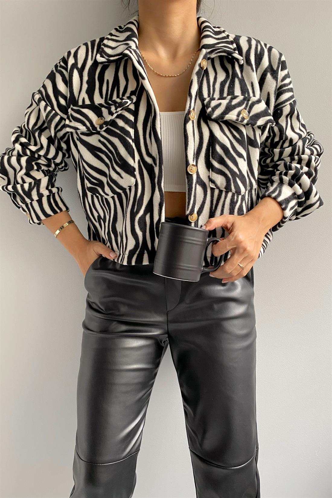 Chi Zebra  Desen Polar SİYAH
