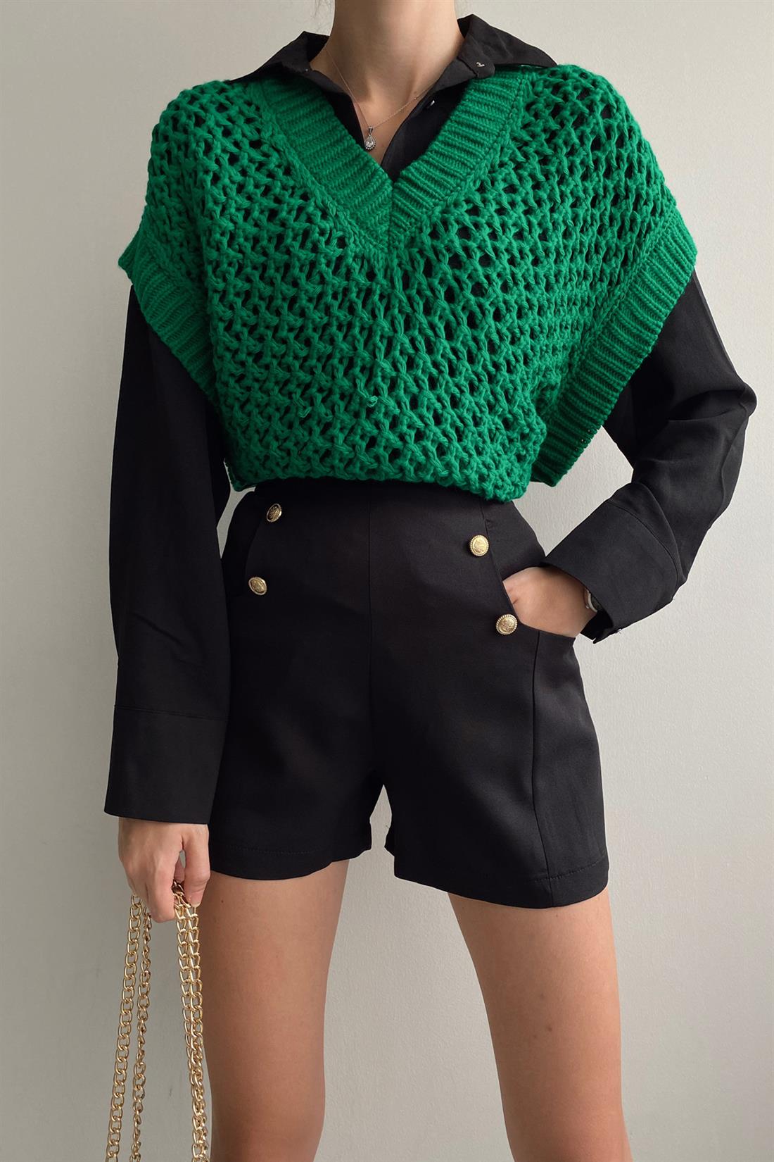 Acurlu Süveter YEŞİL