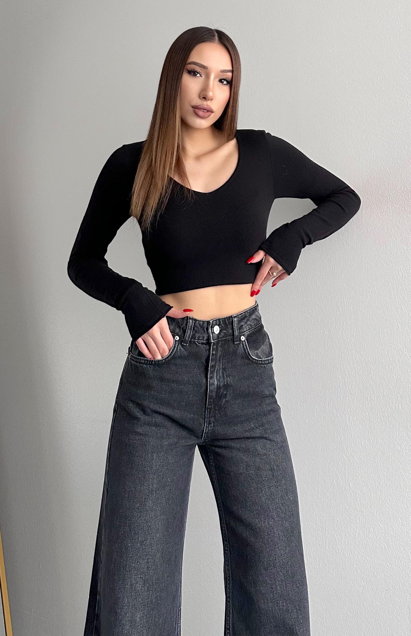 V Yaka Kaşmirli Ultra Hafif Kazak SİYAH