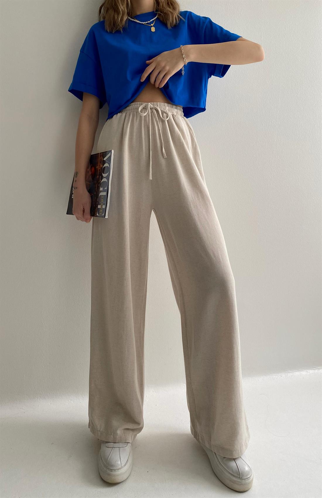 Arka Çift Cepli Pantolon BEJ