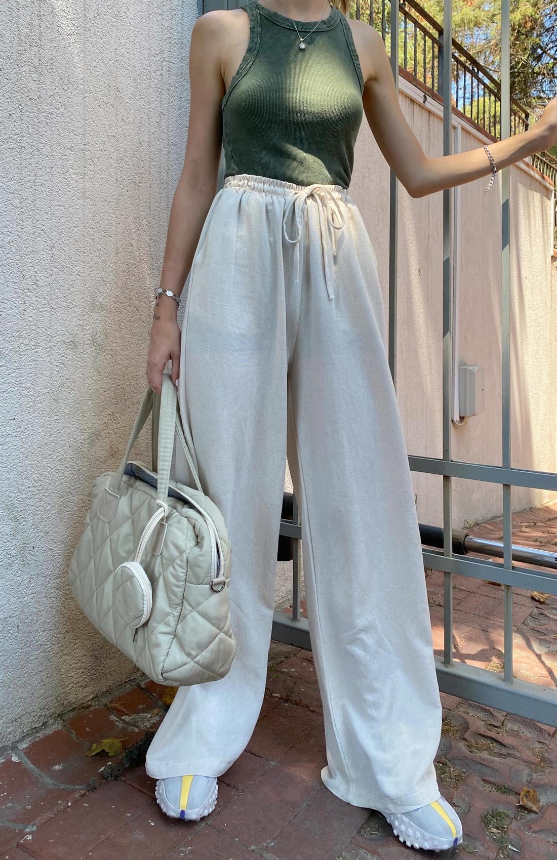 Arka Çift Cepli Pantolon BEJ