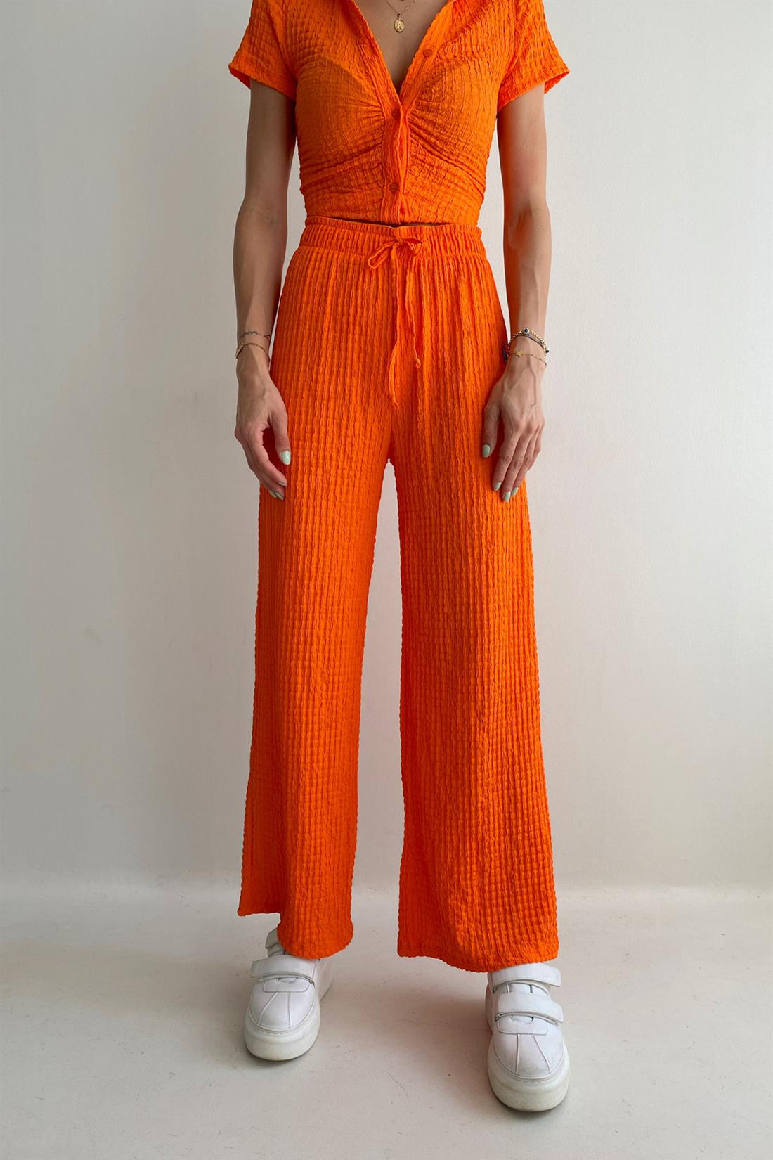 Beli Lastikli Bol Paça Pantolon ORANCE