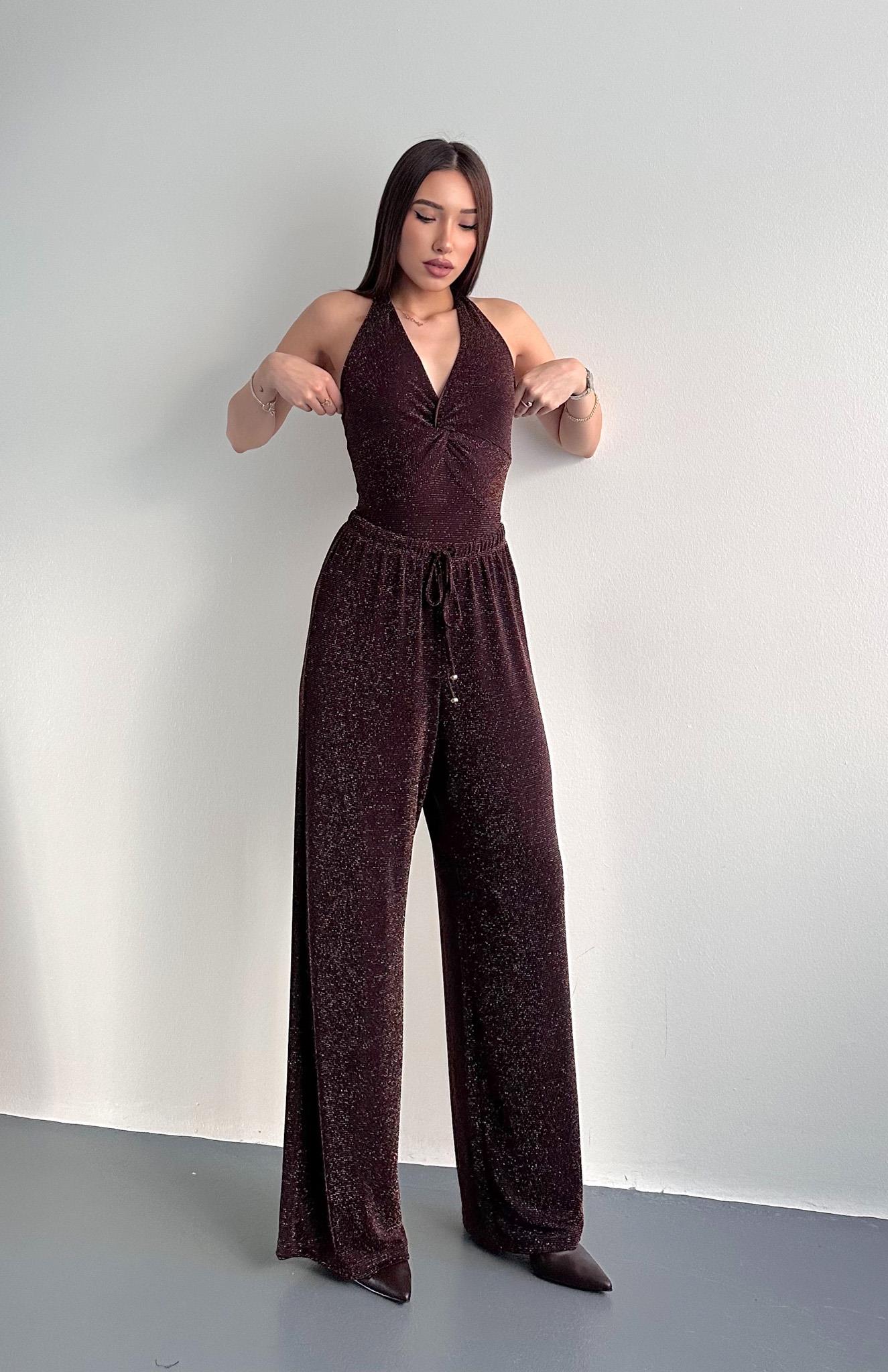 Beli Lastikli Pantolon KAHVERENGİ