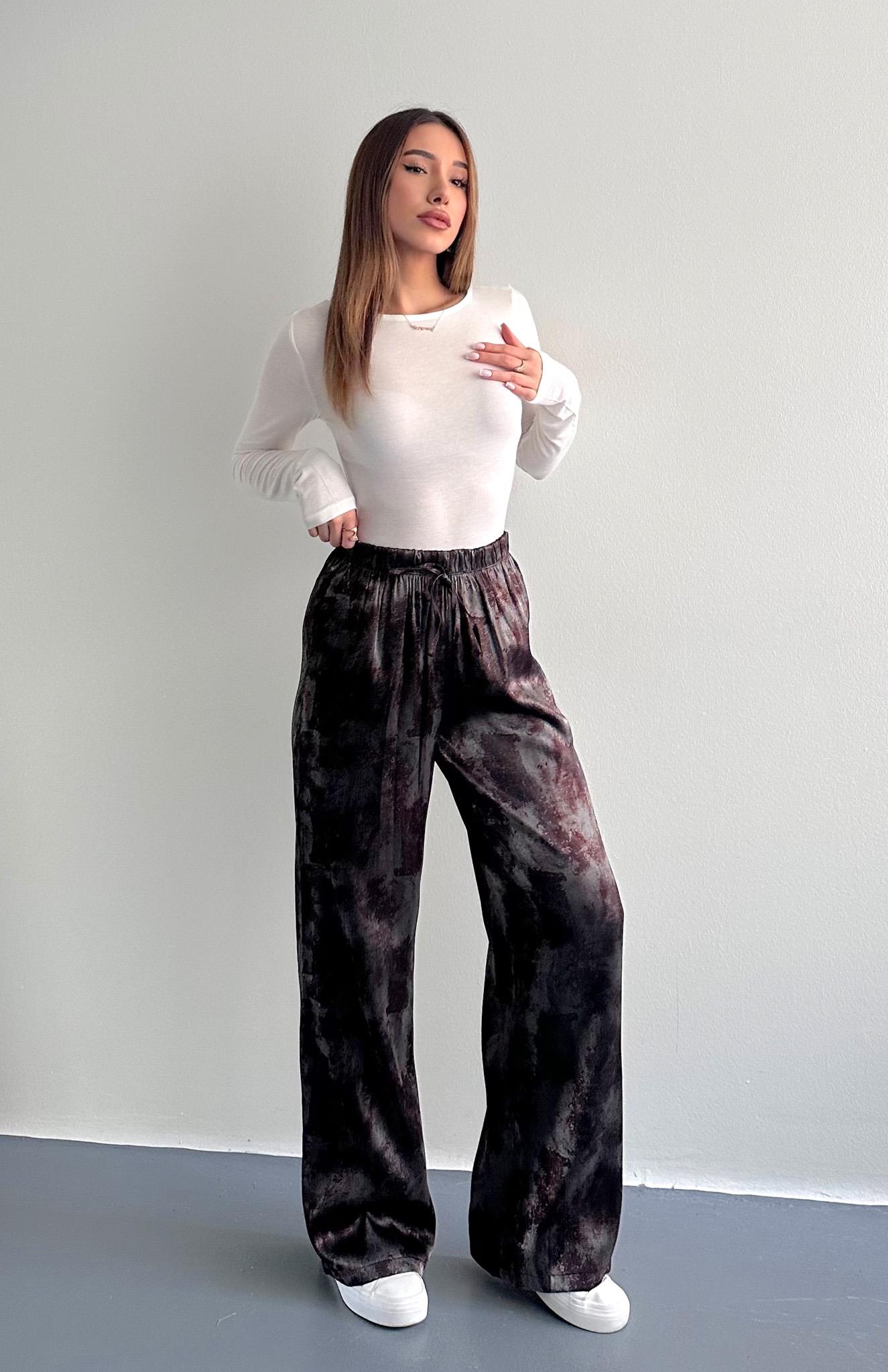 Desenli Pantolon KAHVERENGİ