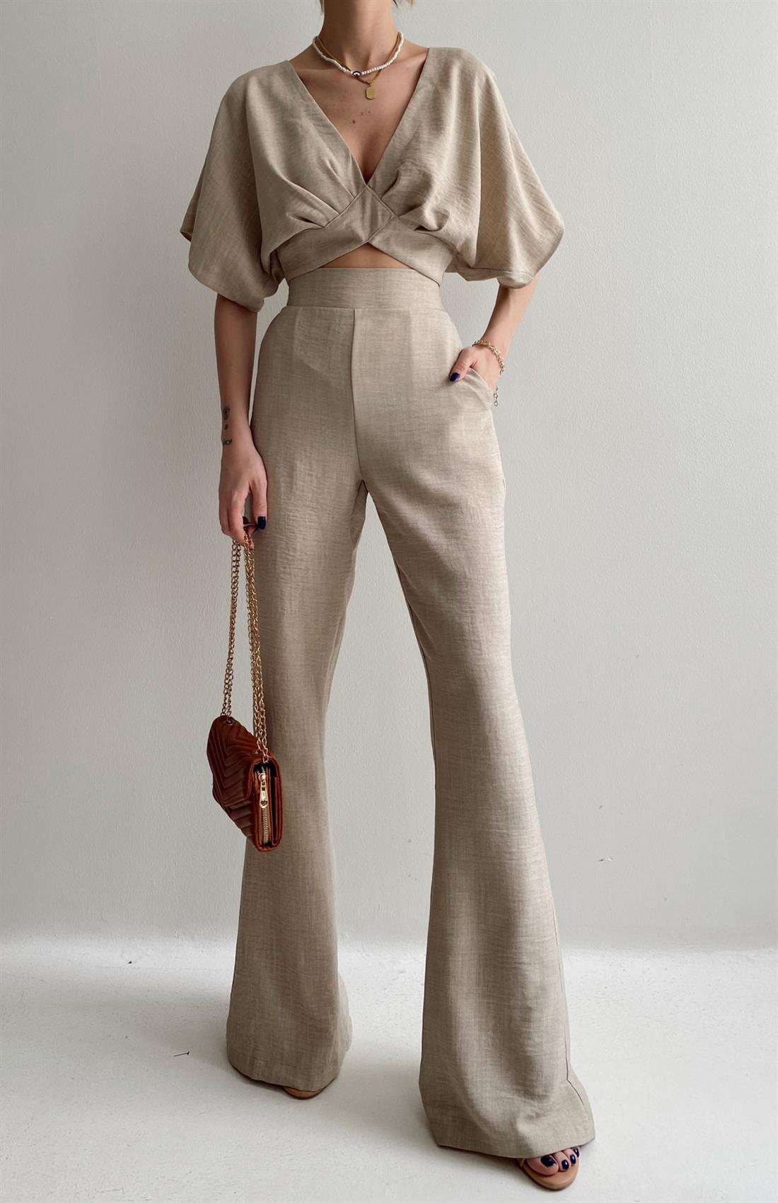 İspanyol Paça Pantolon TAŞ