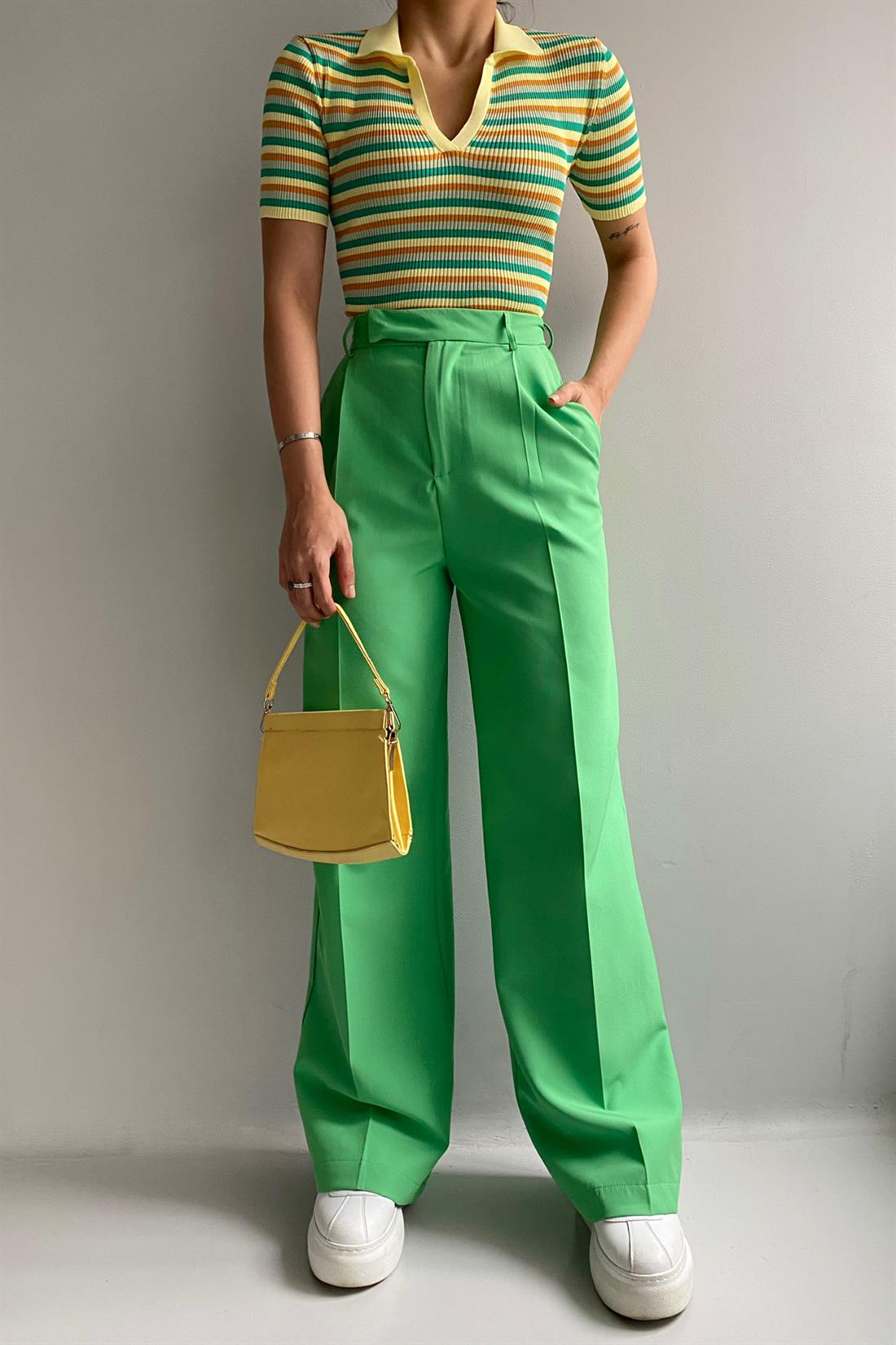 Kemer Dilli Pantolon YEŞİL