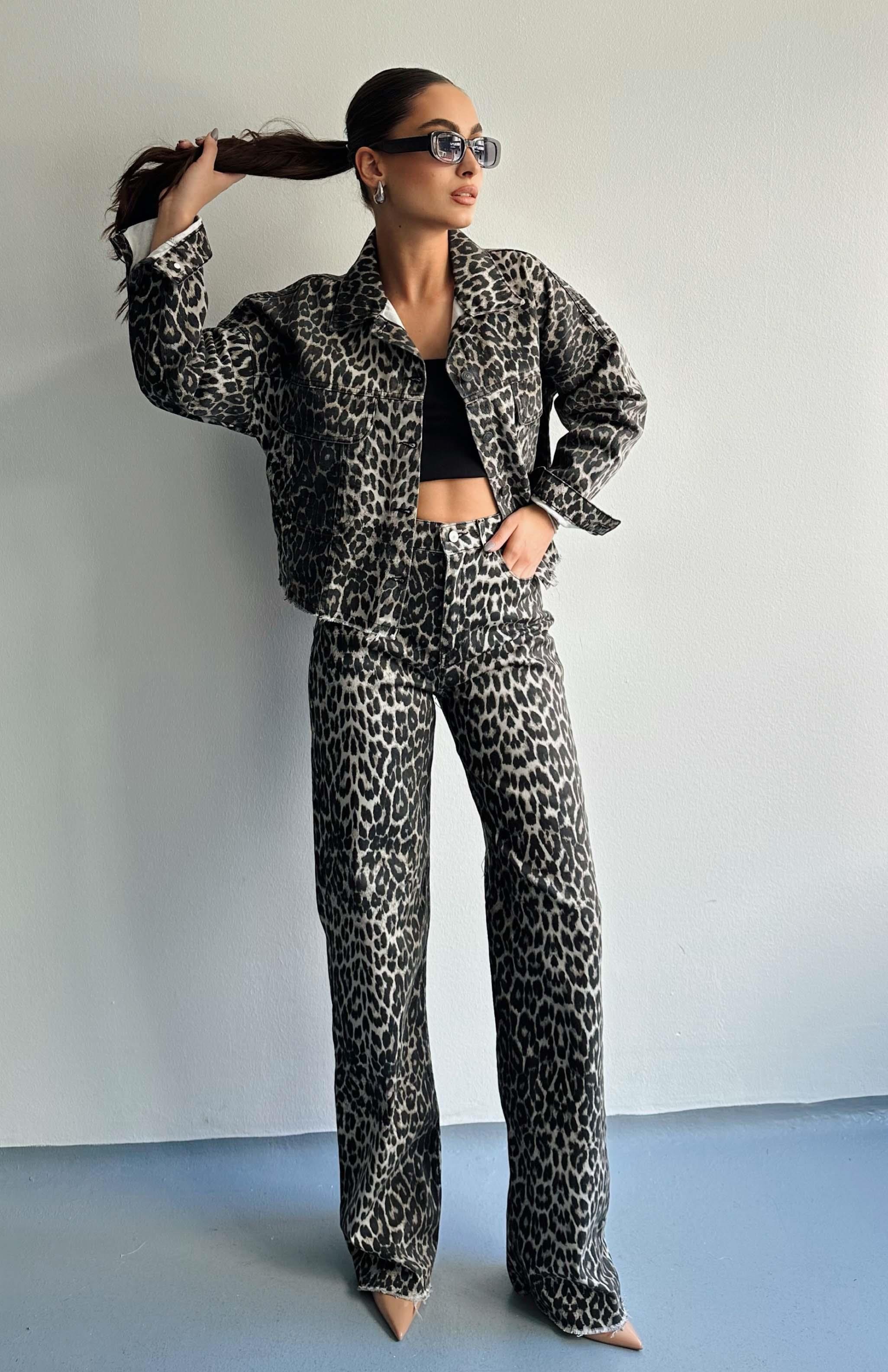 Oreo Likrali Leopar Pantolon LEOPAR