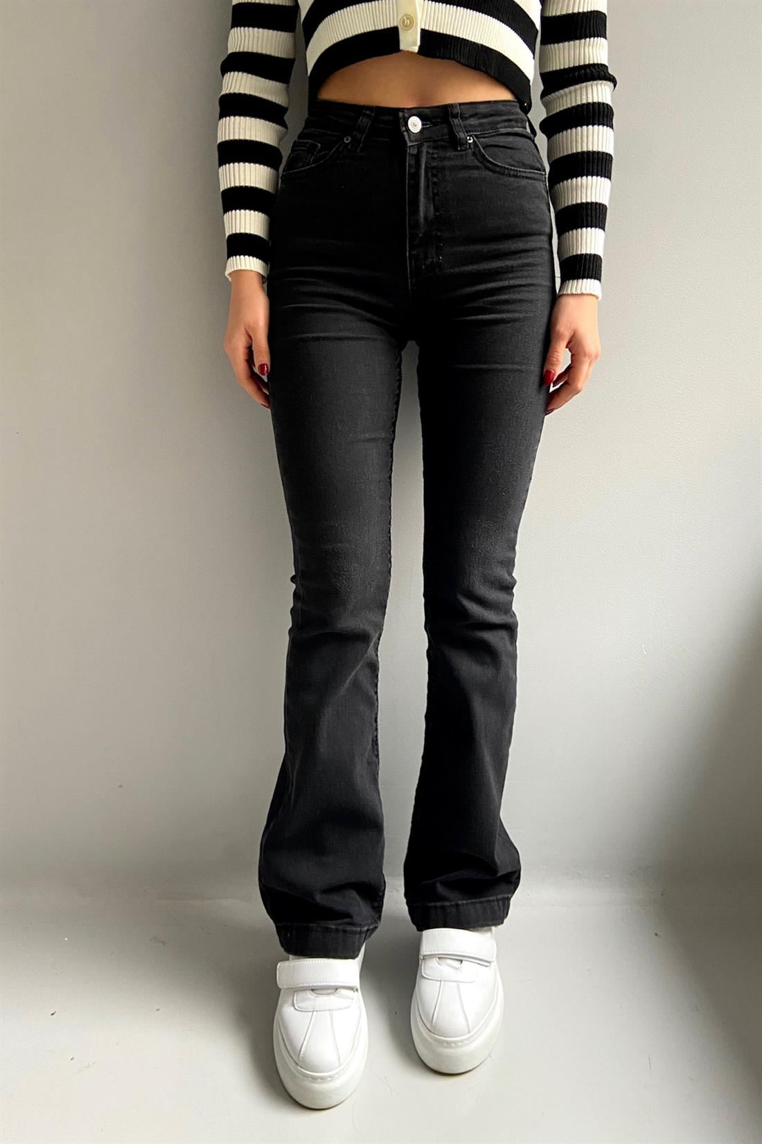 Tam İspanyol Paça Pantolon FÜME